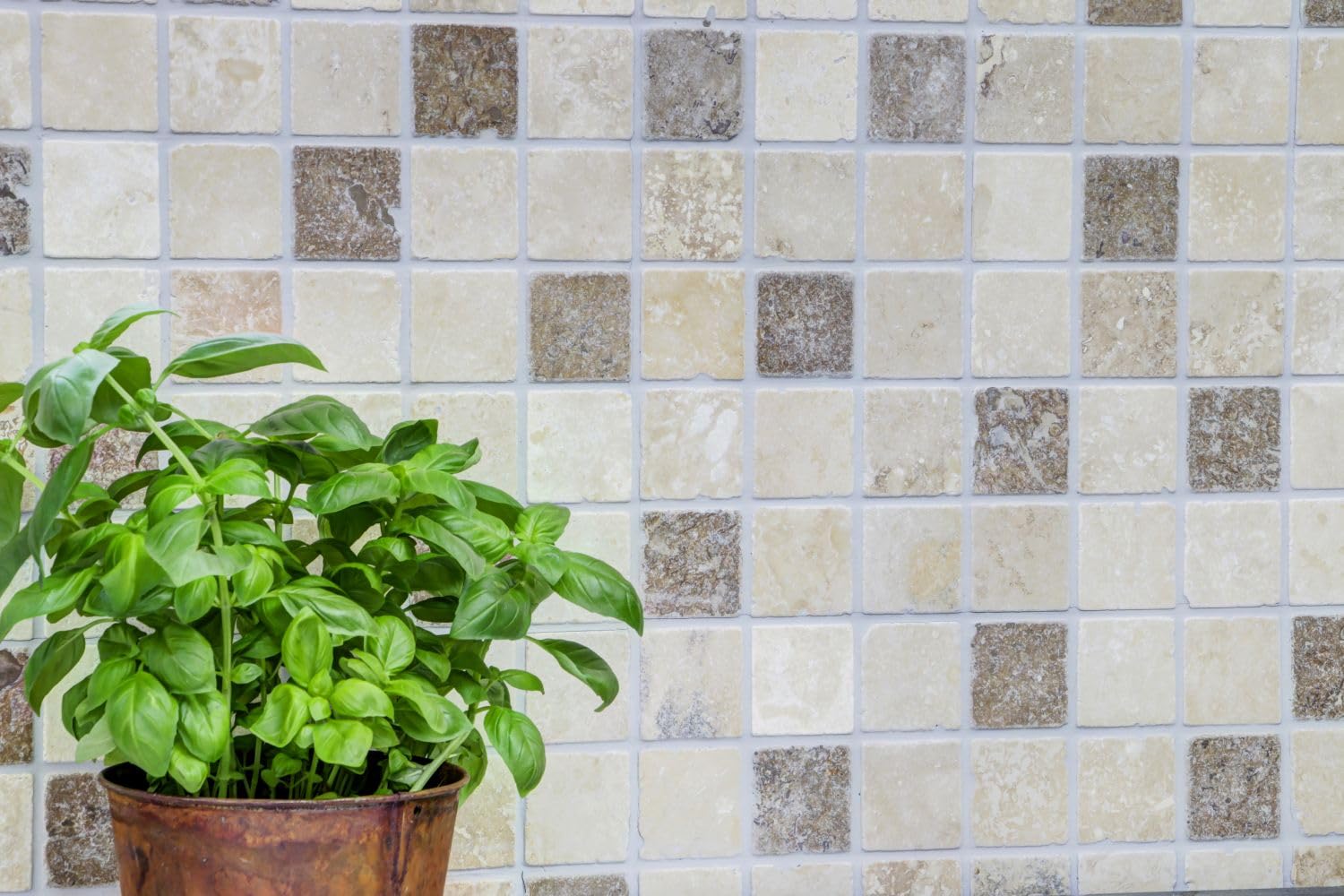 Antico mosaico in pietra naturale rustico beige marrone marrone chiaro Noche travertino per pavimento, parete, bagno, wc, doccia, paraschizzi cucina