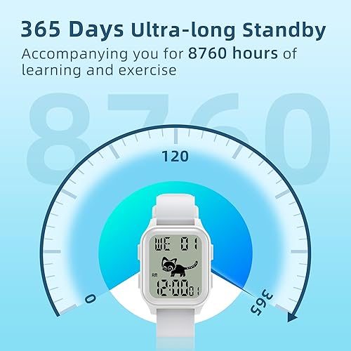 Miniatura 5 de EZON T048 Reloj digital para adolescentes, niñas, niños, reloj deportivo con contador de pasos virtual para mascotas, gatos, cronómetro, podómetro,