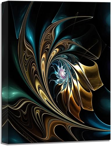 Arte de pared para decoración de baño moderno misterioso relajación psicodélica abstracto arte de pared decoración de pared negrodoradoazul para