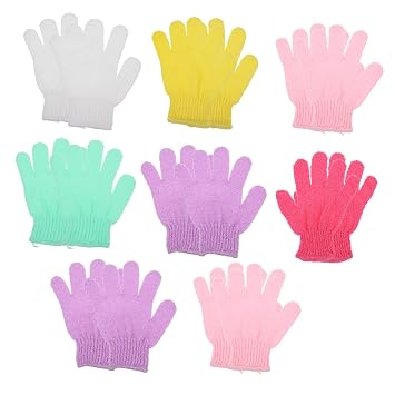 16pcs Exfoliating Shower Gloves Double-sided Body Scrubber for Deep Cleaning and Dead Skin Removal Bathing Scrubbers for Neck Shoulders and Feet Mixed Colors