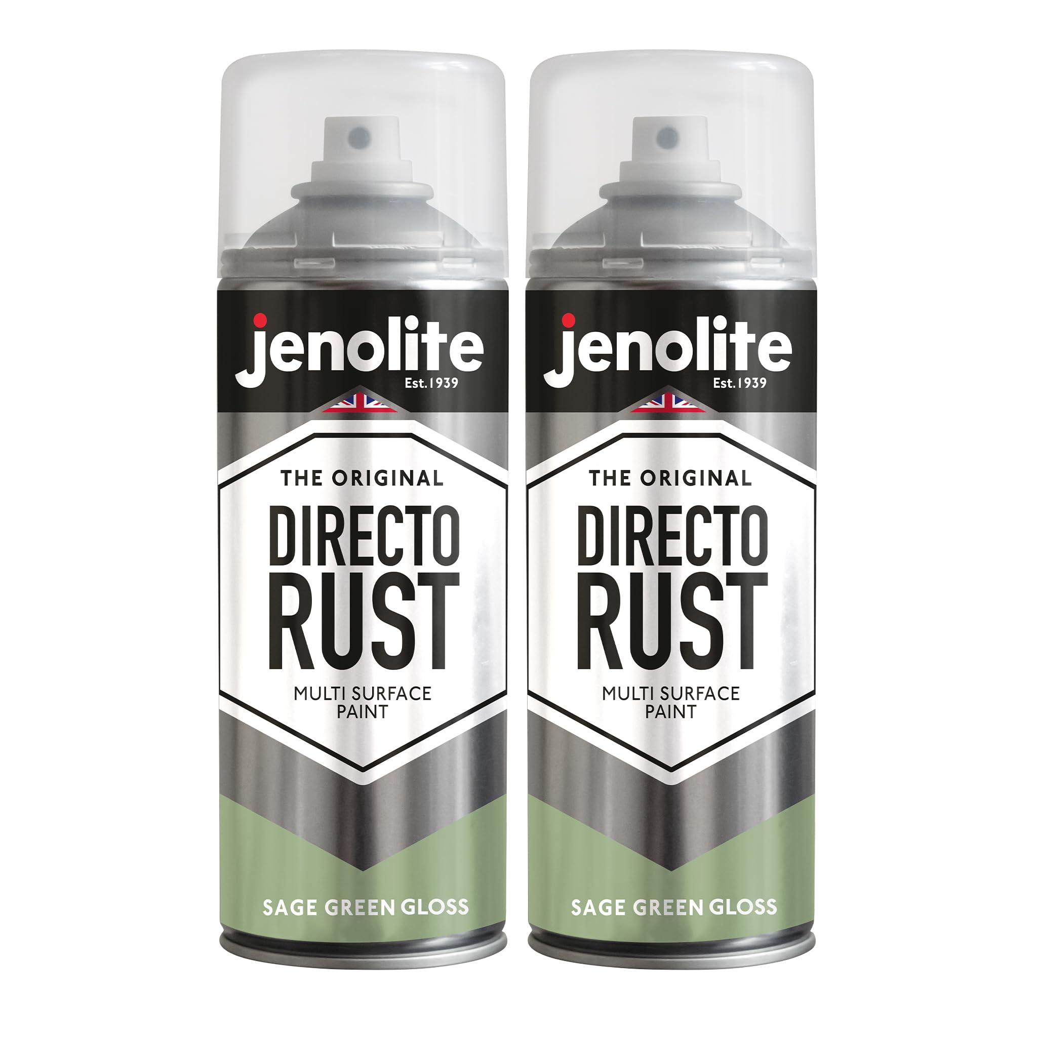 Jenolite Directorust All-In-One Multi-Surface PaintSage Green Gloss400Ml Spray Can2-Pack from B&Q