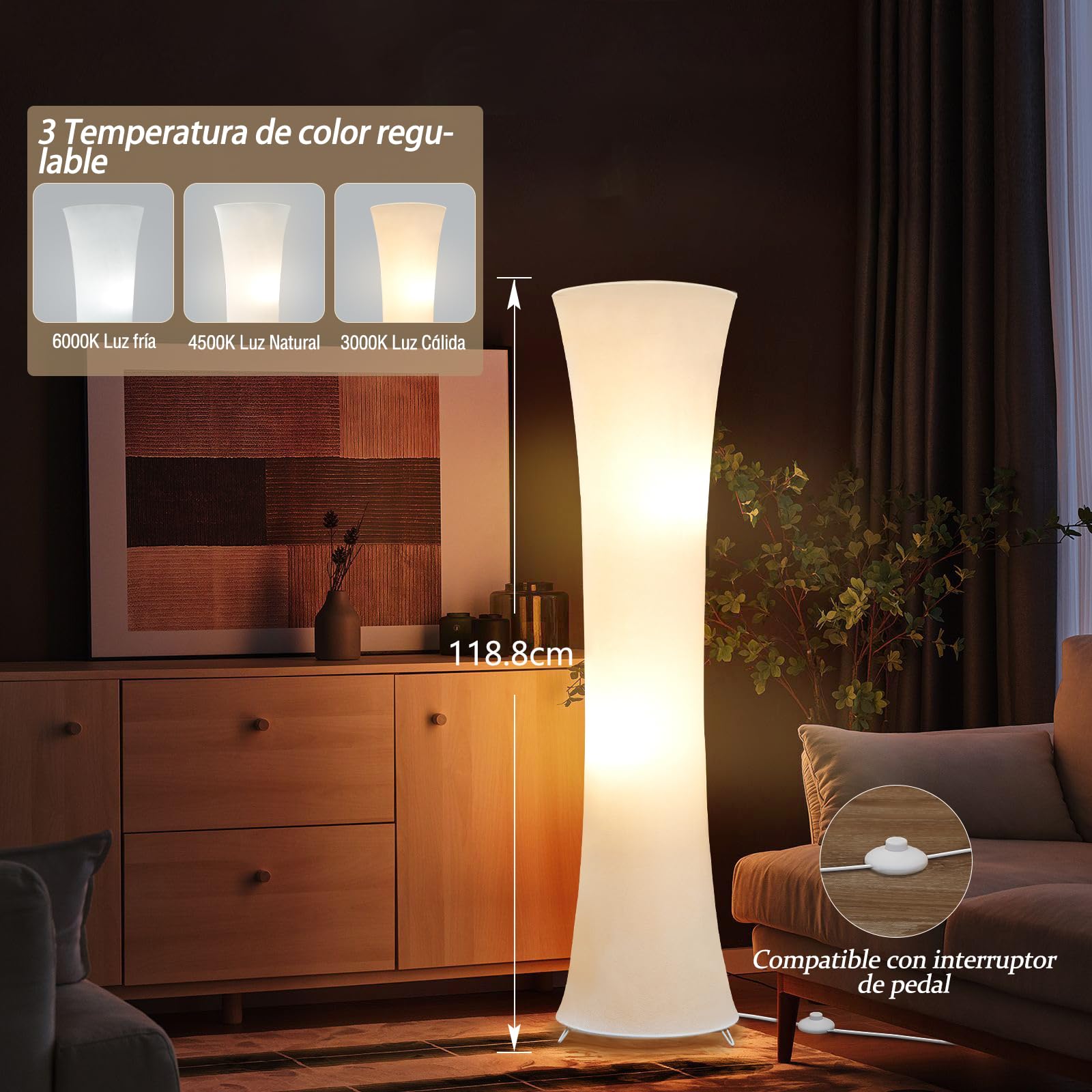 GyroVu Lámpara de Pie de 46" para Sala de Estar