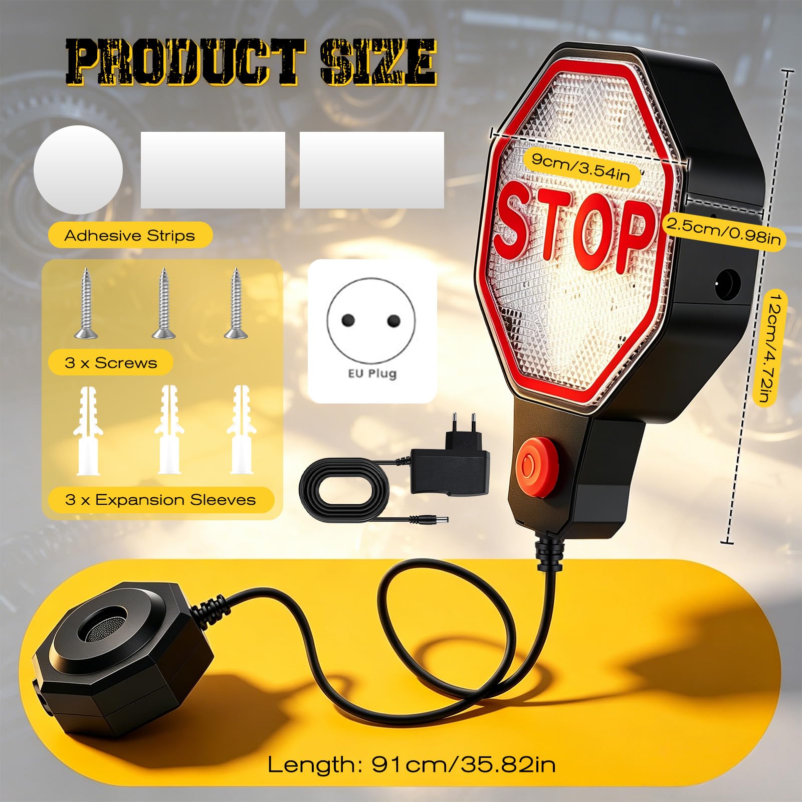 Garage ad ultrasuoni con segnale di arresto LED, sensore di parcheggio a LED con segnale acustico, sensore di parcheggio automatico per parcheggio preciso, montaggio a parete, funzionamento a batteria