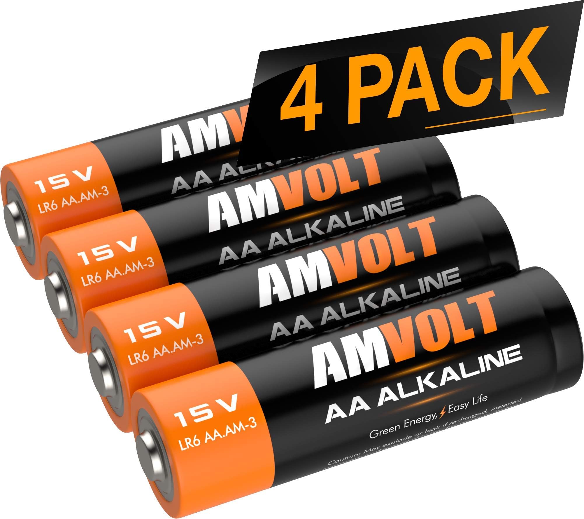 AA Batteries [9 Years] Premium LR6 Alkaline Battery 1.5 Volt Non Rechargeable Batteries for Watches Clocks Remotes Games Controllers Toys & Electronic Devices - 2027 Expiry Date (4 Pack)