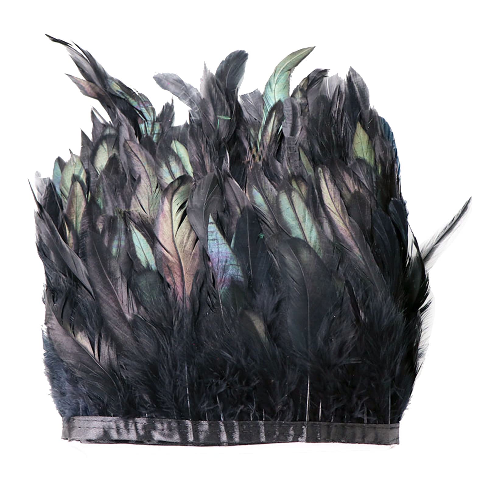 Tsophreniq 1 Meter Rooster Feather Trim Fringe Rooster Feather for Jewelry Making Wedding Decorations Natural Natural Trim Fringe