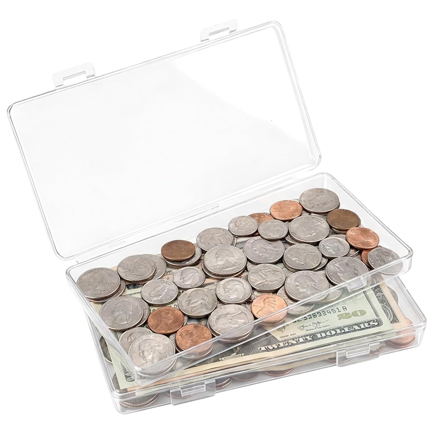 2PCS Small Clear Plastic Storage Box 6 4 X 3 4 X 0 6 Ultra-Slim Organizer Case for