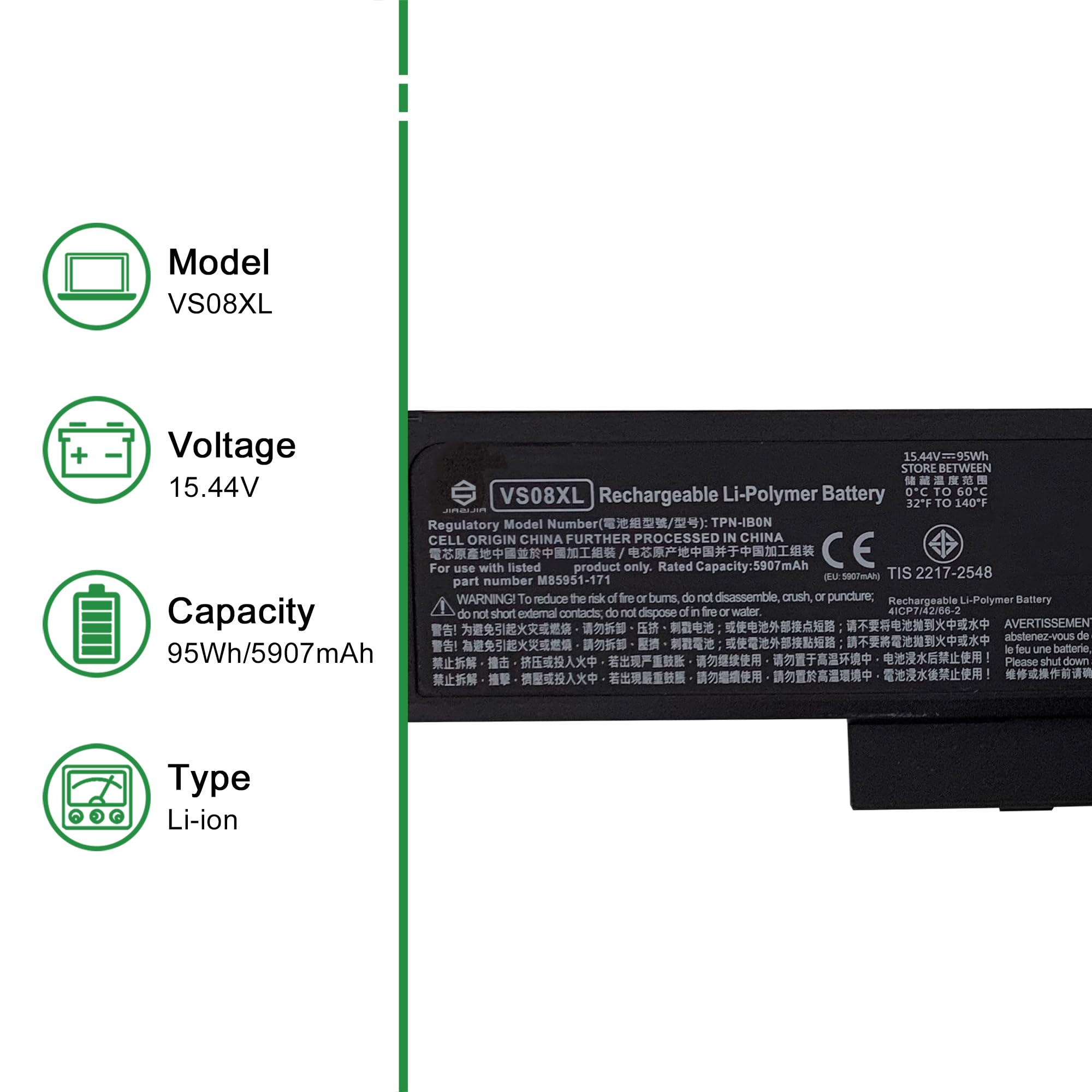 Amazon.com: JIAZIJIA VS08XL Laptop Battery Replacement for Hp