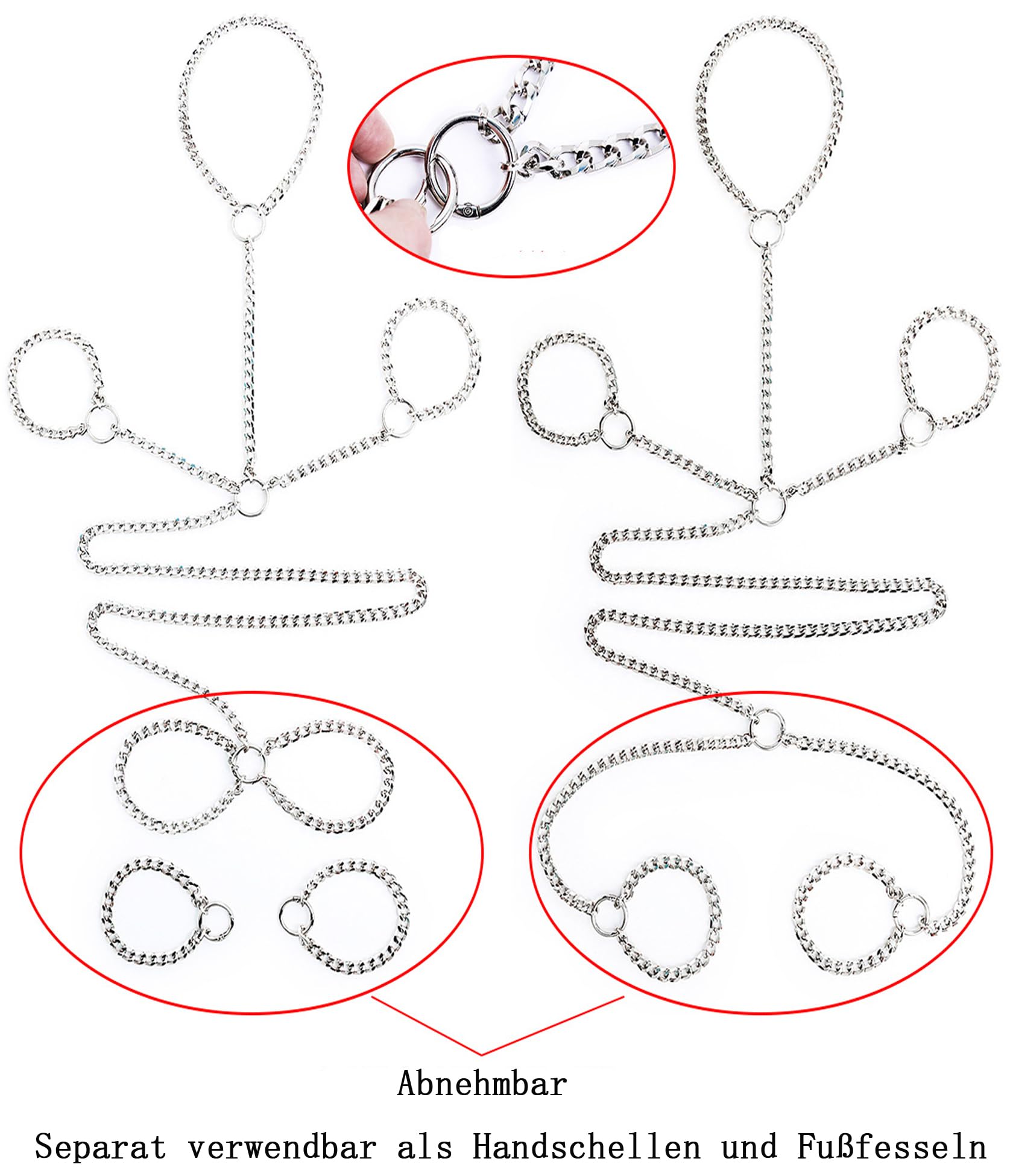 Bondage Set Hand- und Fußfesseln Set Sex Bondage BDSM Metall Handschellen Fußfesseln Set Erotik Bett Sexspielzeug Fetisch SM Erotik Sexspielzeug für Frauen und Männer Paare (Gold)