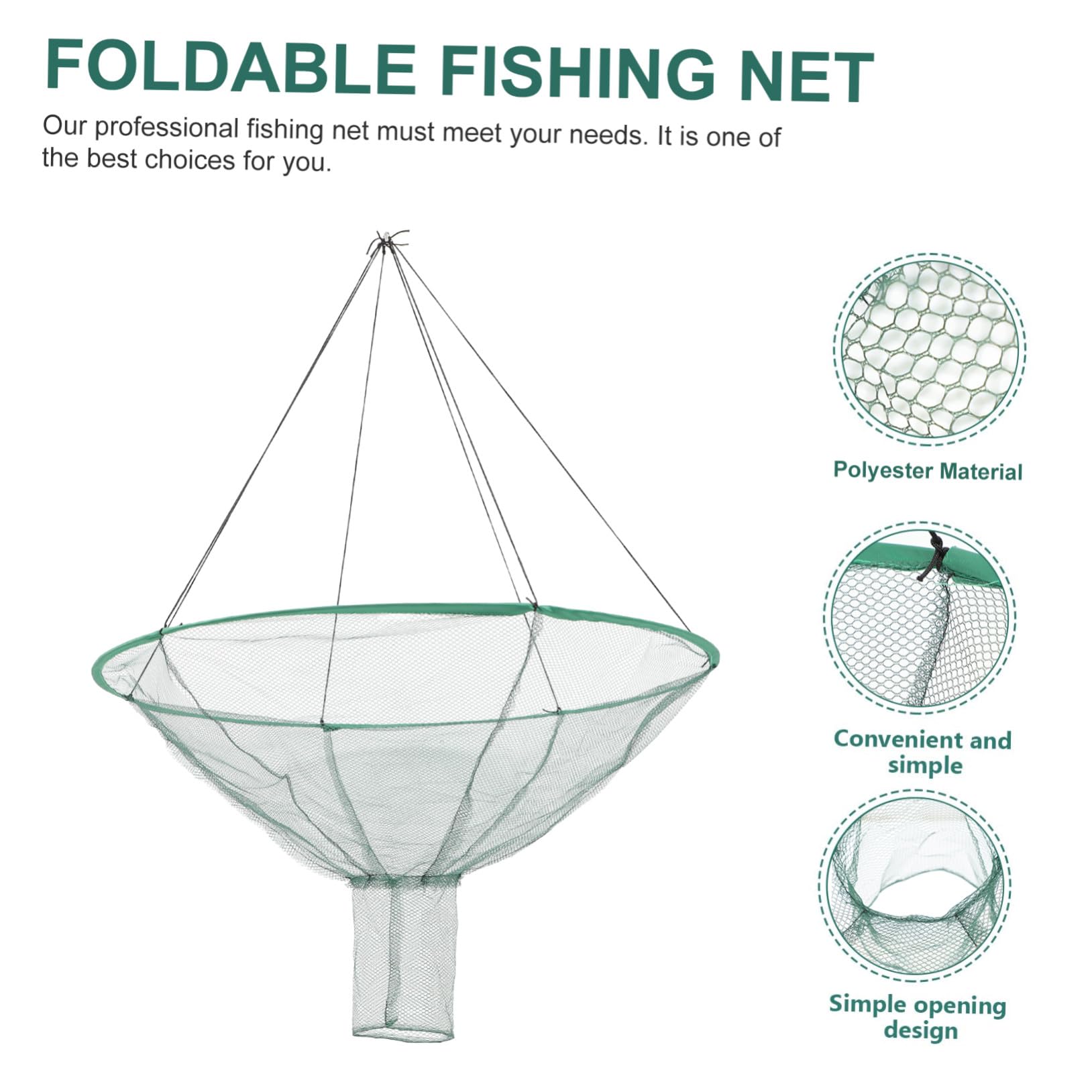 Red de Pesca de Camarones Plegable para Peces y Gambas, Poliéster