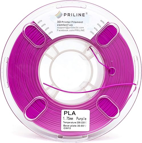 Miniatura 4 de PRILINE - Filamento para impresora 3D, 116 pulgadas, precisión dimensional +- 0.03 mm, bobina de 2.2libras, morado (Código Pantone2593C)