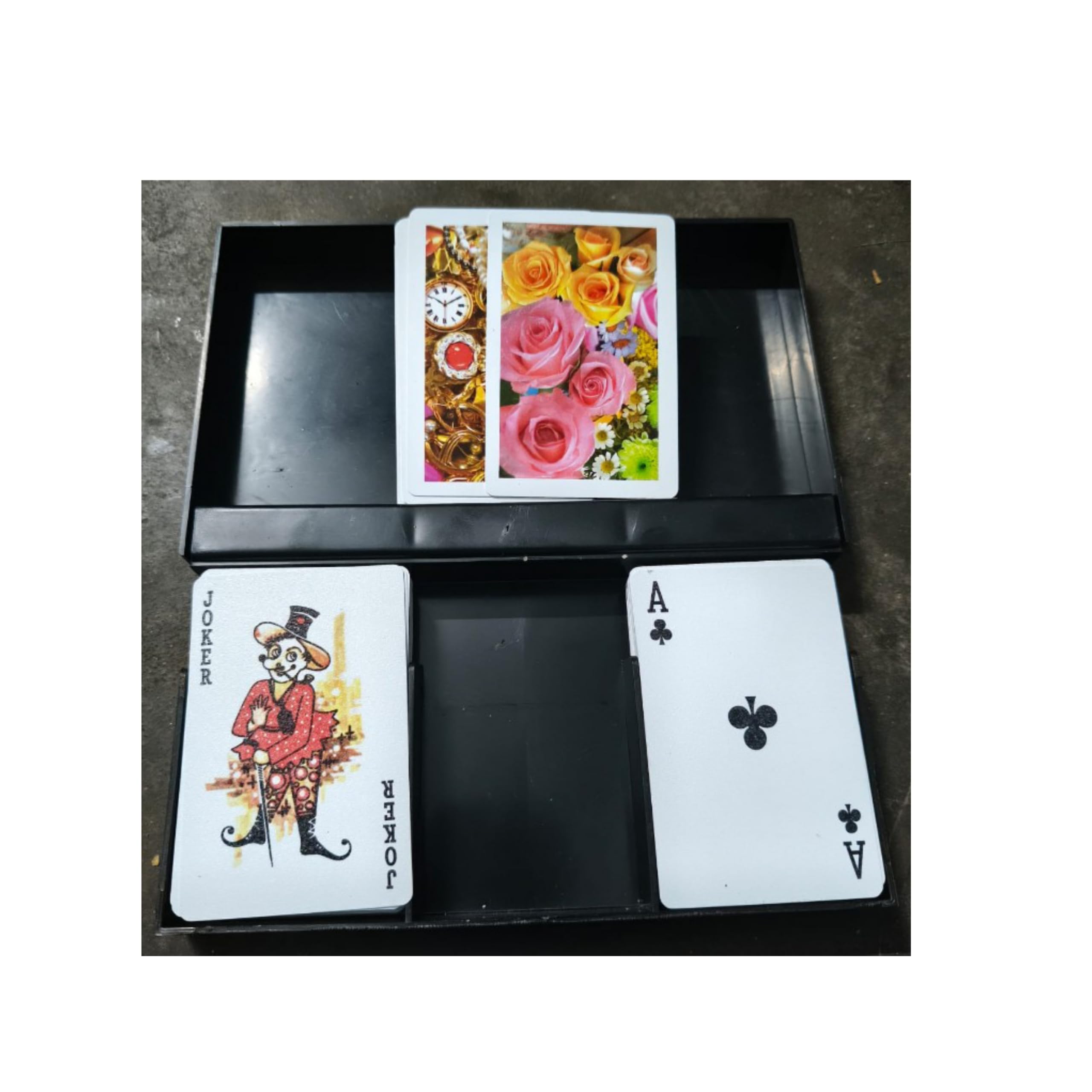 RADOCARDS Premium Plastic Playing Cards, Bridge Size, Multicolour, Set of 3, PVC Container, Smooth and Durable for Rummy