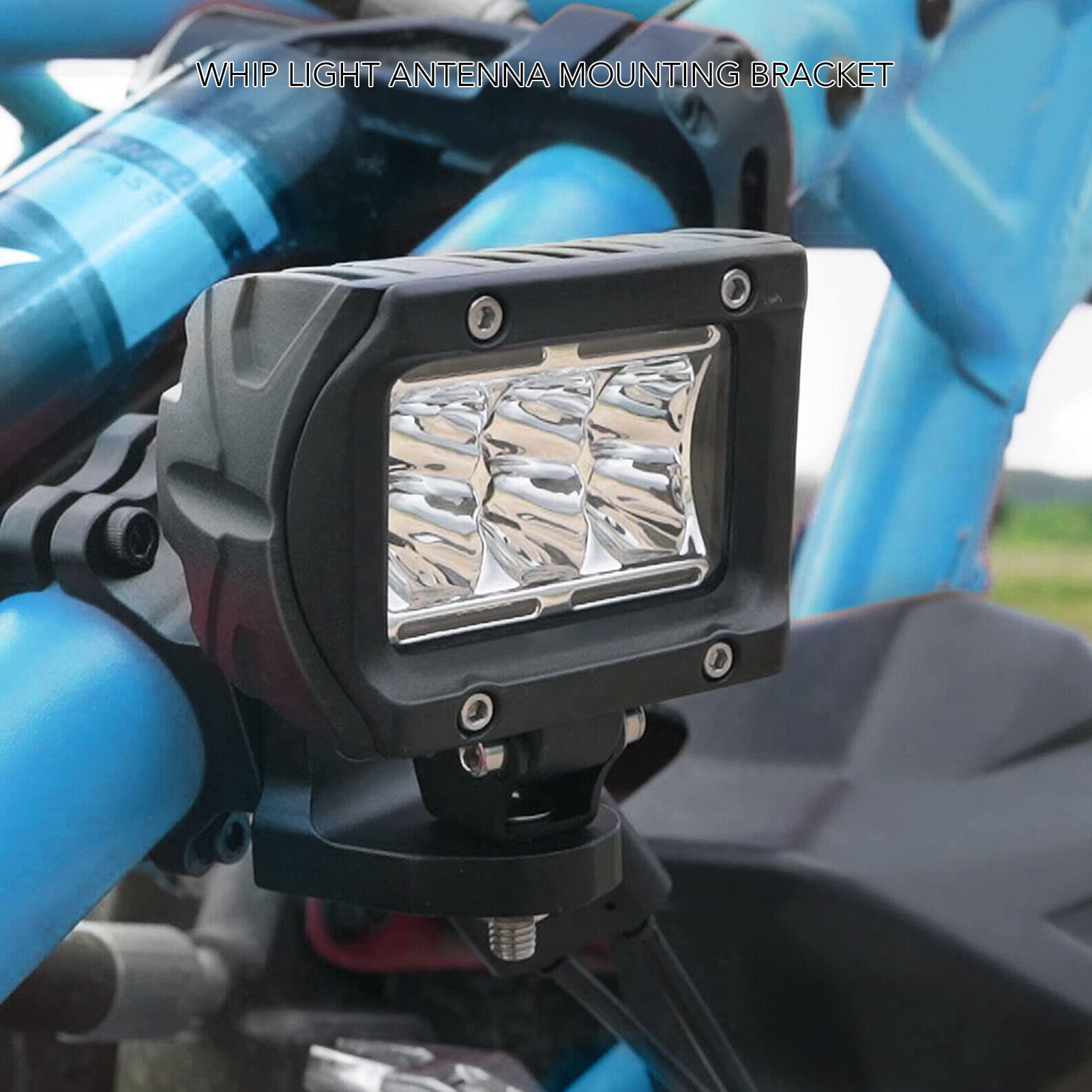 Light Whip UTV Whip/Flag Mount Adjustable 360° Rotating Light Bar Bracket For 1.75 To 2 Inch Roll Bar Compatible With Polaris RZR 900 1000 XP Pro Turbo Can Am Commander Maverick Whip Light Mounts