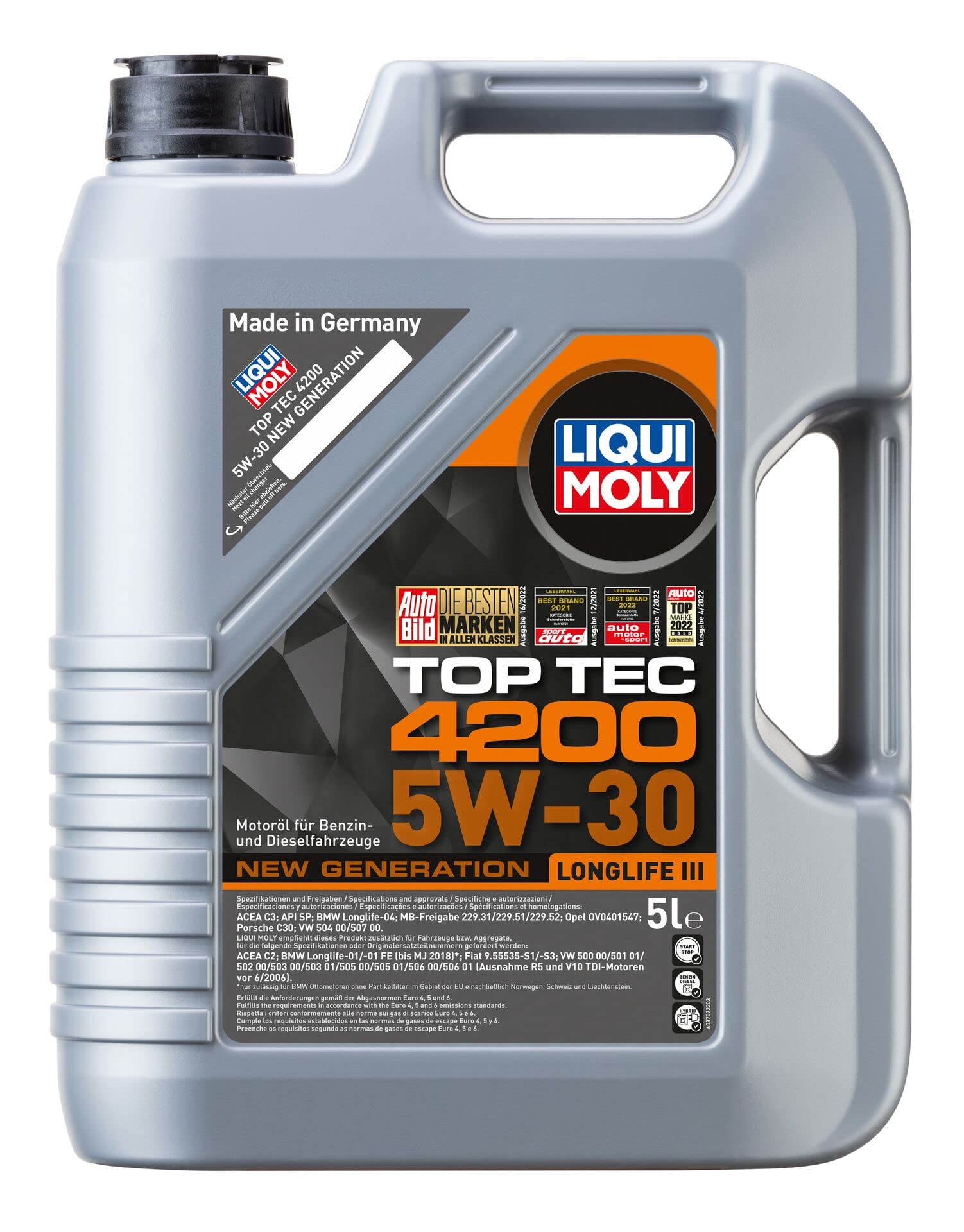 Liqui Moly | Top Tec 4200 5W-30 New Generation | 5 L | Oli Motore | Tecnologia Sintetica | Sku: 8973-image