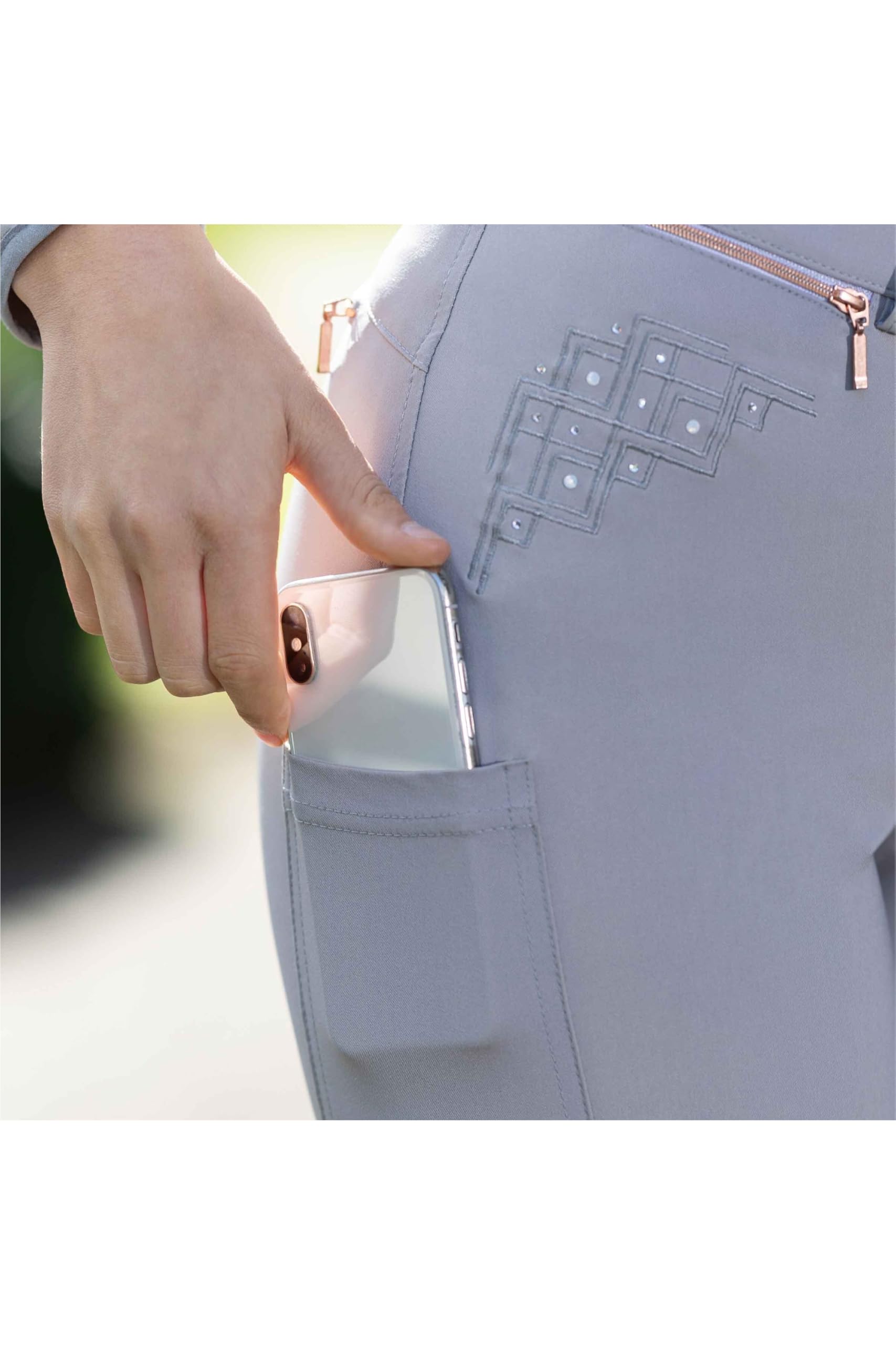 HKM Damen Hose Rosegold Sparkle Style SIL.-vollbesatz
