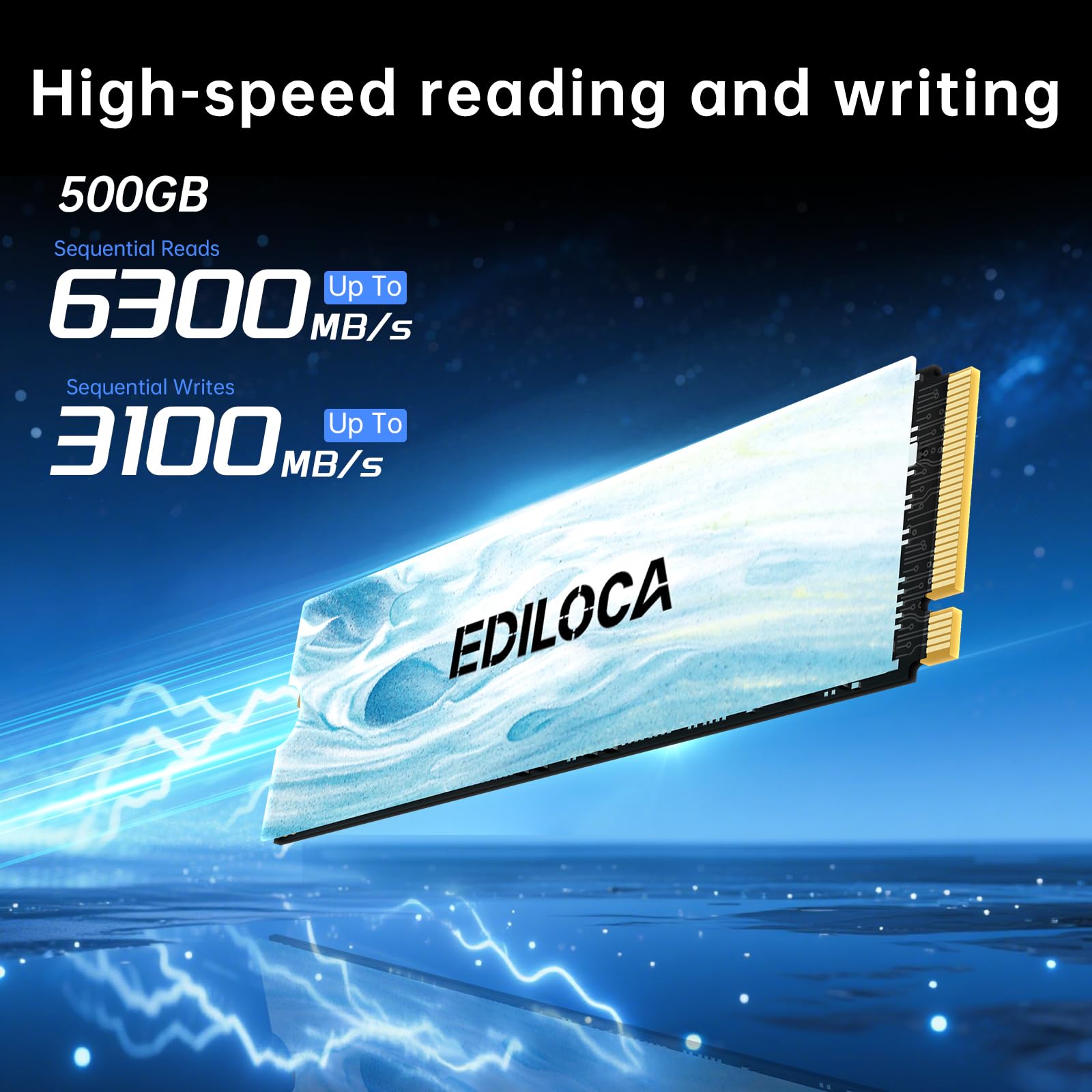 Ediloca EN880E SSD 2 to PCIe Gen4, NVMe M.2 2280, jusqu'à 7100 Mo/s, Cache SLC Dynamique, Disque SSD Interne, Compatible avec PS5 et PC