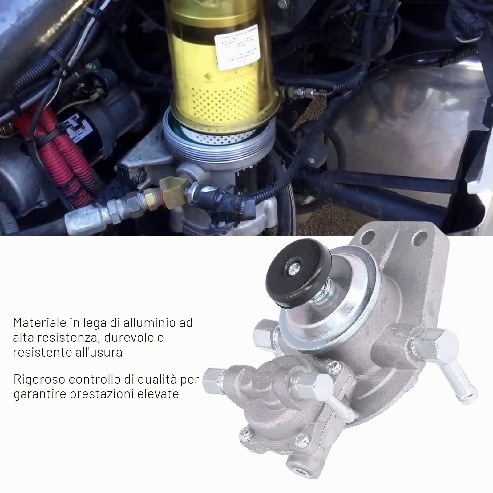 Base di Montaggio del Filtro del Carburante, Pompa di Adescamento 16401‑VK511 Sostituzione in Lega di Alluminio per Navara D22 YD25DDTI Accessorio per Auto