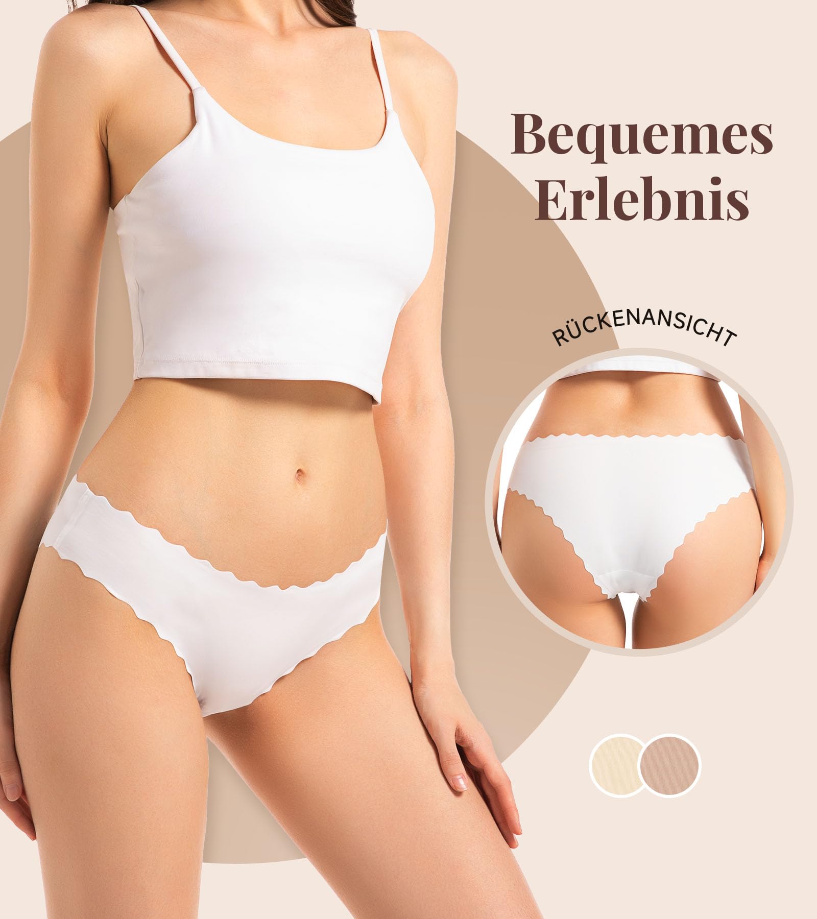 TANSTC Unterhosen Damen Nahtlose Unterwäsche Frauen Seamless Slips Stretch Damenunterwäsche Hipster Panties Atmungsaktiv Schlüpfer Unsichtbar Weich Höschen Bikinis Mehrpack 6er Pack XS-XL
