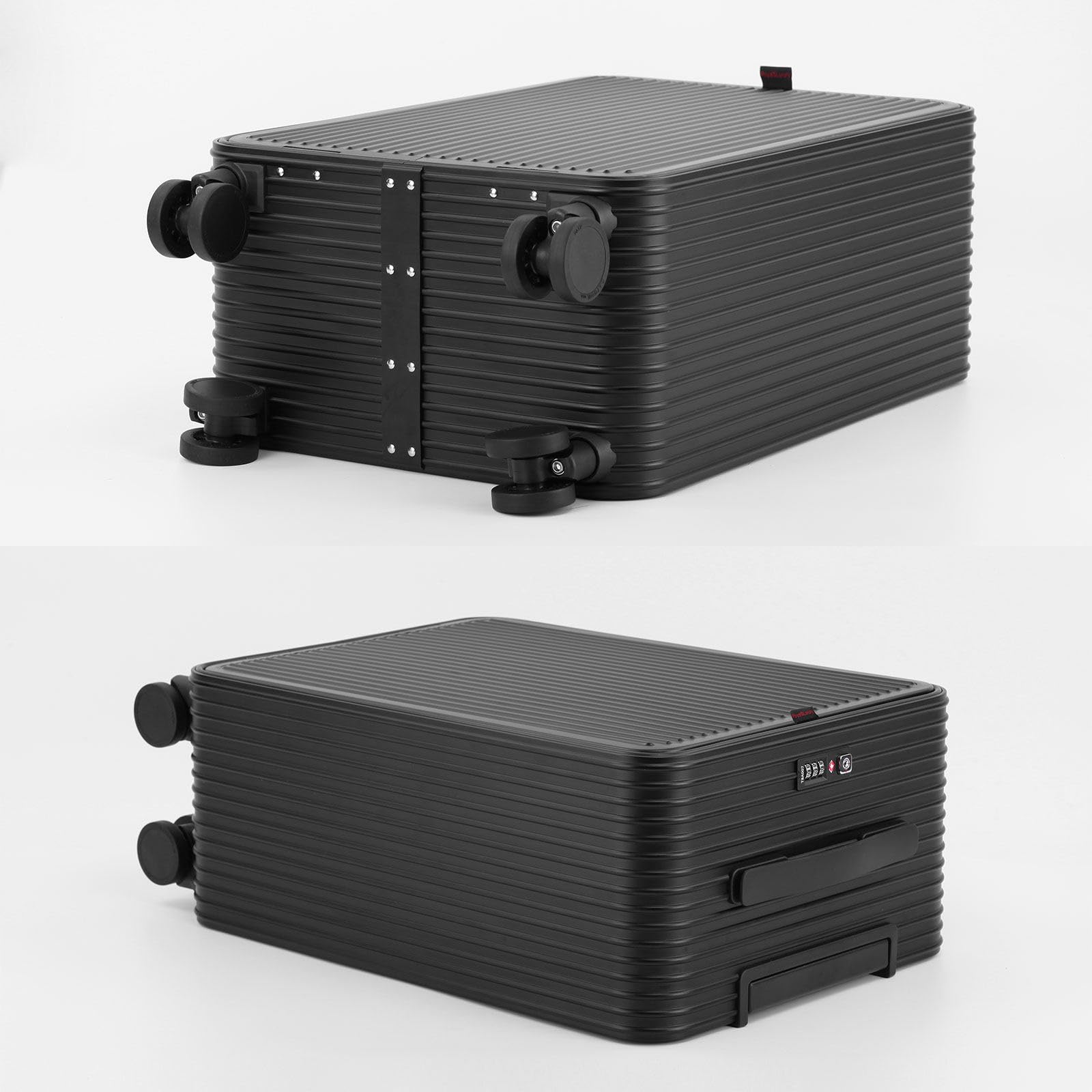 LEOVEN LS-0760 Nowoczesna walizka aluminiowa z pogrubioną podszewką, wiele kieszeni, aluminiowy uchwyt teleskopowy, zamek celny TSA, ciche podwójne kółka obrotowe 360°