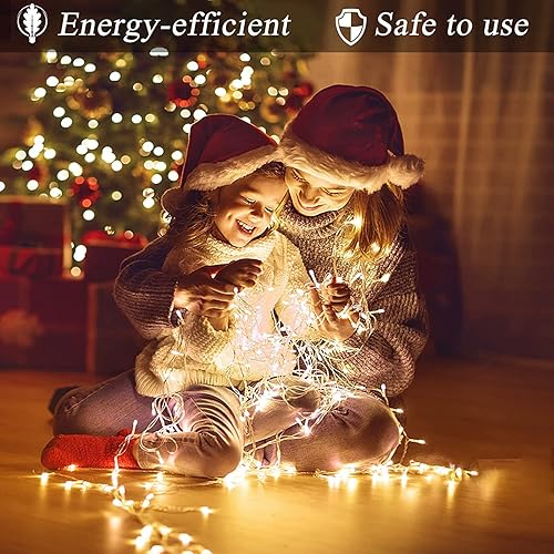 Miniatura 6 de Luces de Navidad de carámbano para exteriores, 33 pies, 400 luces LED de carámbanos para exteriores, luces parpadeantes para interiores con 8 modos