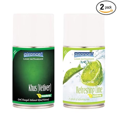 Airance Room Freshener Refill - Khus (Vetiver) & Refreshing Lime - 250 ML - Pack Of Two Refills