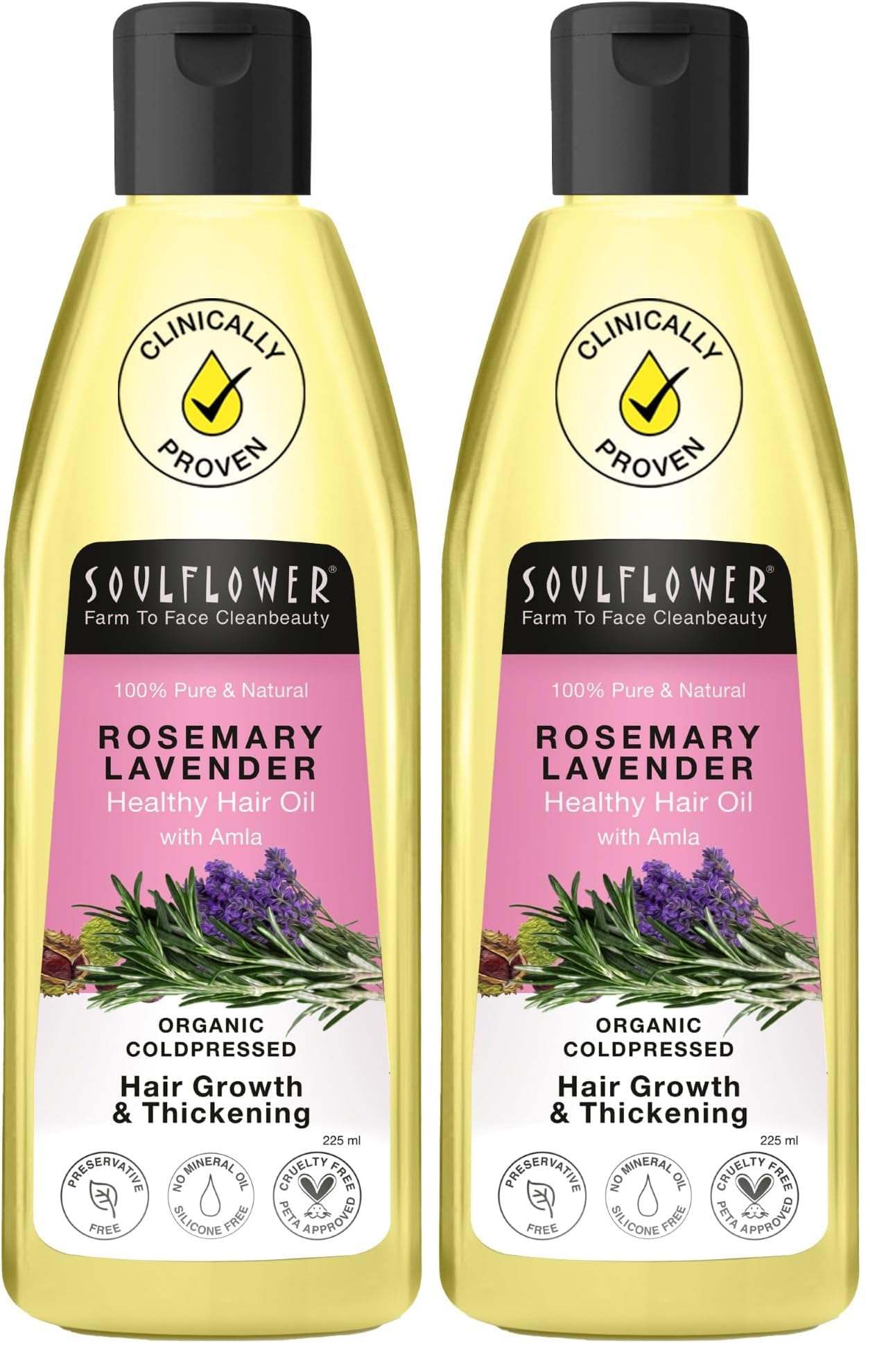 Soulflower Rosemary Lavender Hair Oil for Healthy Hair, Scalp, Hair Roots - 100% Pure & Natural Undiluted Coldpressed Oil, 225ml (Pack of 2)-image-14