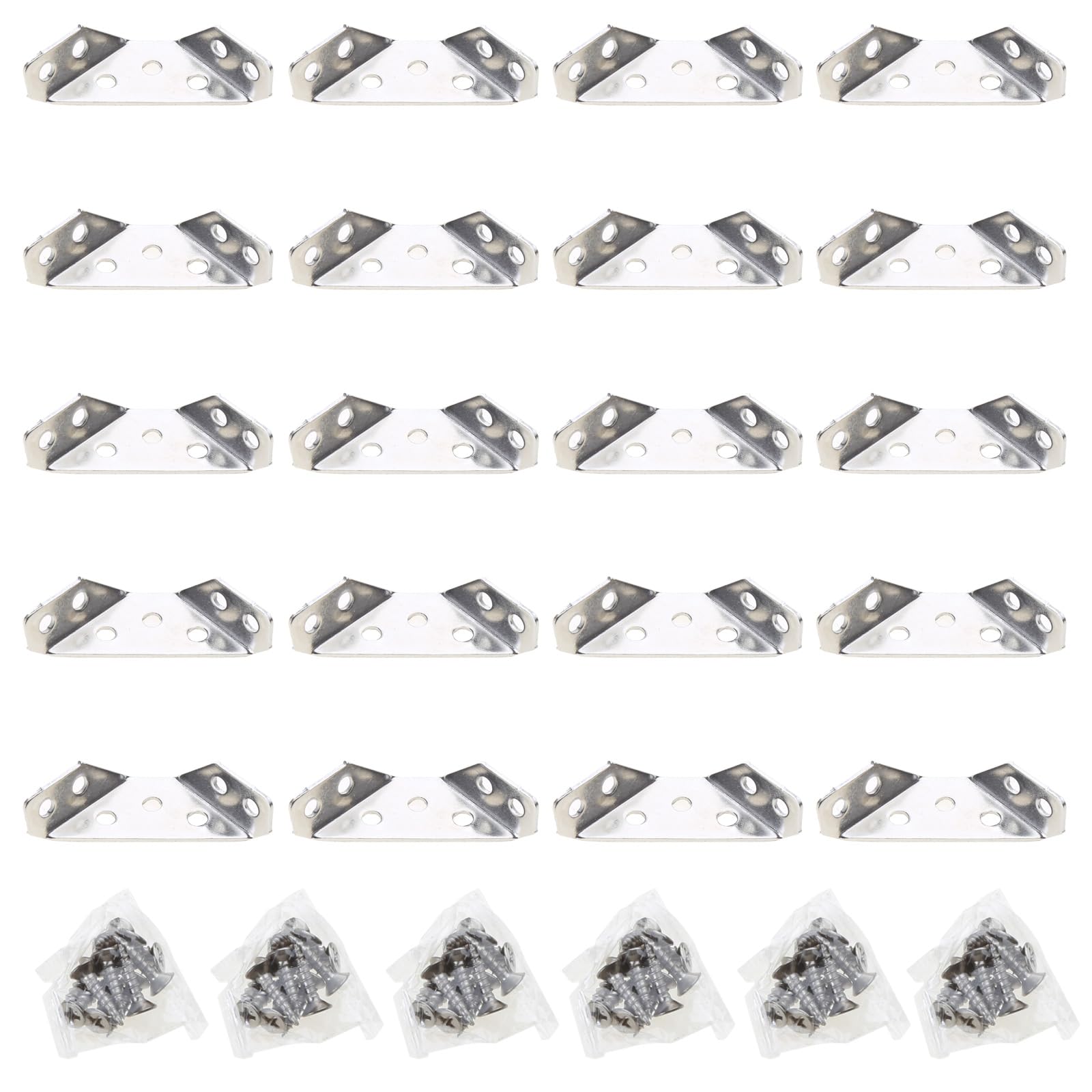 20Pcs Stainless Steel Corner Brackets Invisible Shelf Brackets for Cupboard Cabinet Chair Furniture Fixing Corner for Shelves