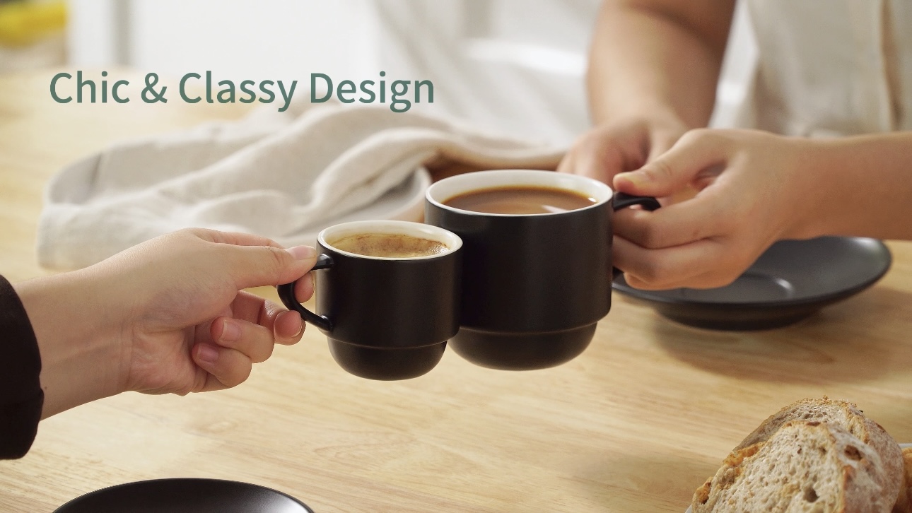 Amazon.com: Lareina 8 Ounce Porcelain Cappuccino Cups Set of 4