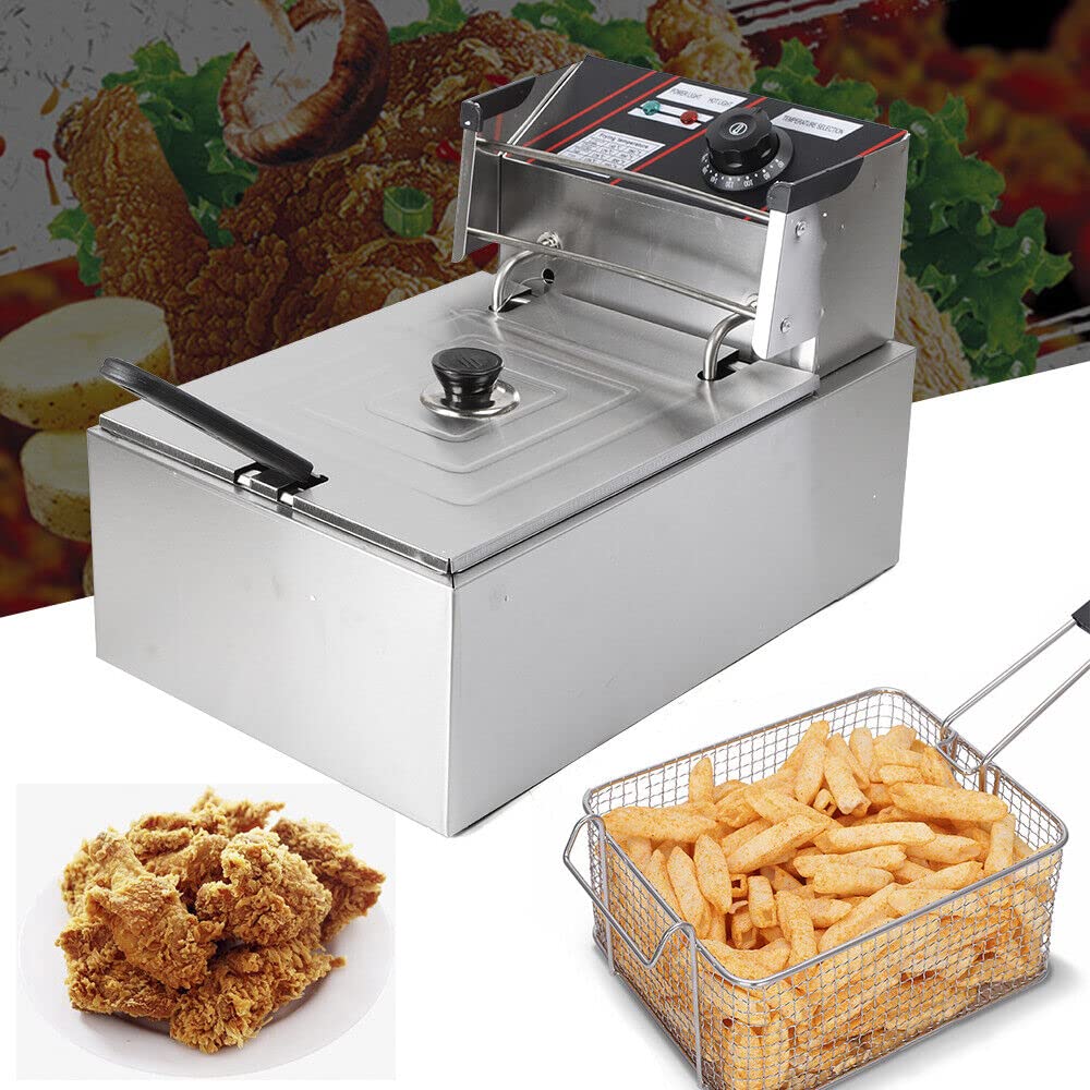 5.5 Litros Freidora Eléctrica Freidora Termostato Inox Deep Fry,Freidora eléctrica,Freidora Con Cesta