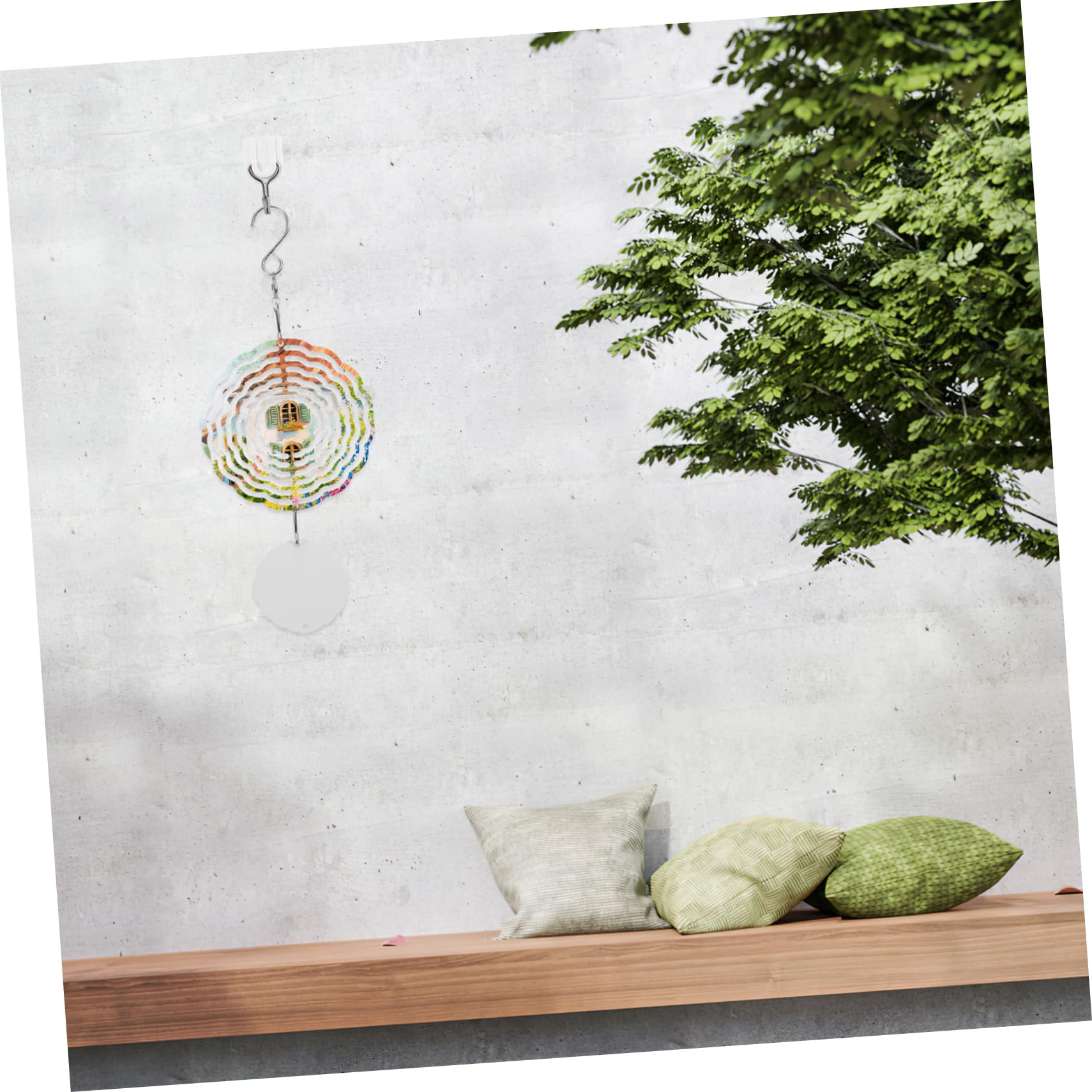 Toyvian 5 Stück Aluminium Rotierender Windspiel Hängendes Windspiel Aus Türdekoration Deko - -Dekoration Outdoor- Sublimationsspinner Aluminium Weiß