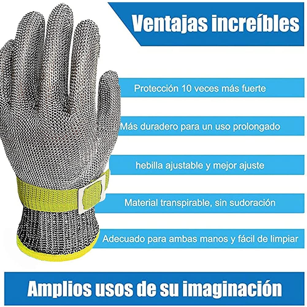 Guantes De Seguridad Protectores, Guantes De Seguridad A Prueba De Acero Inoxidable 316, For Herramientas De Seguridad De Procesamiento De Carne (Size : 2pcs/XXL)