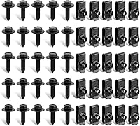 Vista 1 de 50 piezas de sujetadores para carrocería - 25 pernos y 25 clips de tuerca en U para guardabarros, cubierta del motor y protector contra salpicaduras