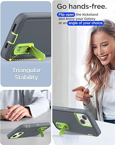 Miniatura 3 de AICase Funda para iPhone 14 Plus con soporte integrado con protector de pantalla de vidrio + lente de cámara, protección contra caídas de alta