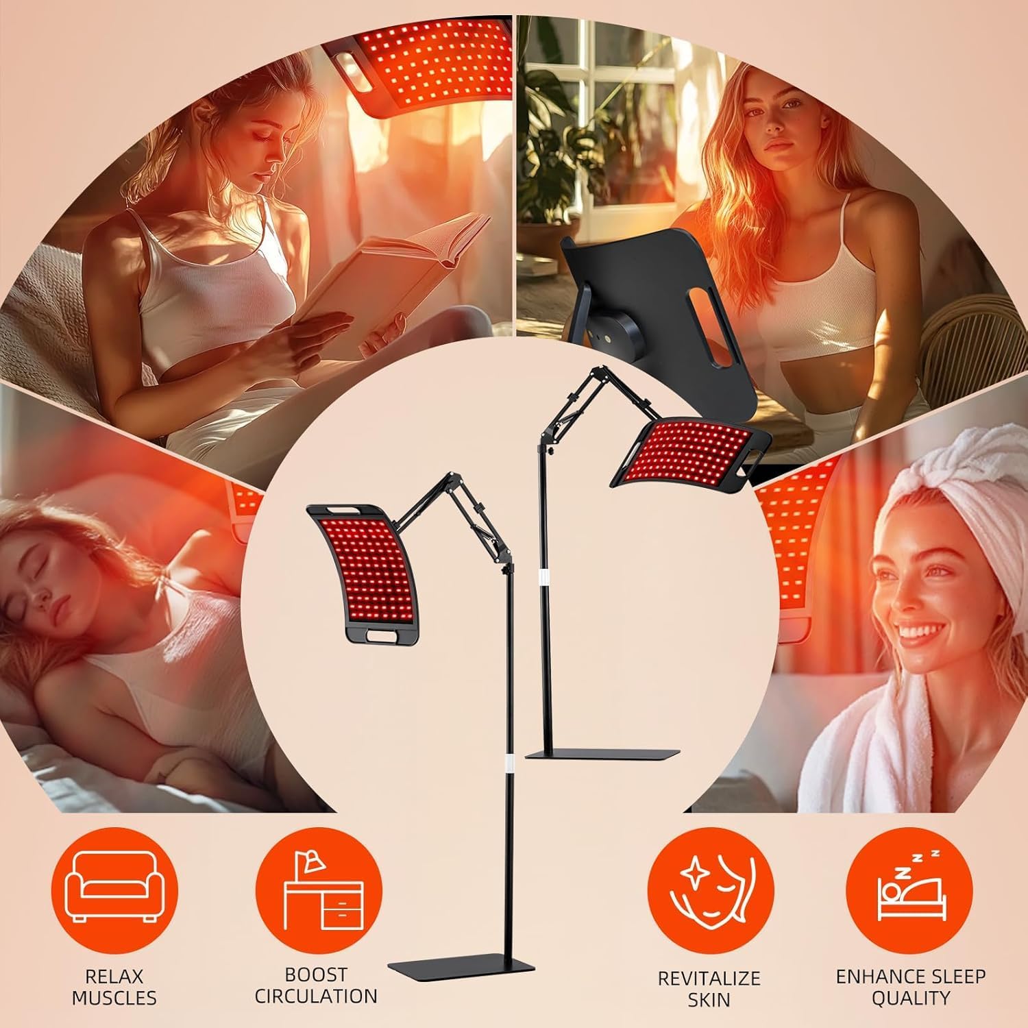 Red Light Therapy for Body, Red Infrared Light Therapy Lamp with Stand Led 660nm Red Light Therapy & 850nm Infrared Light Device for Body - Image 7