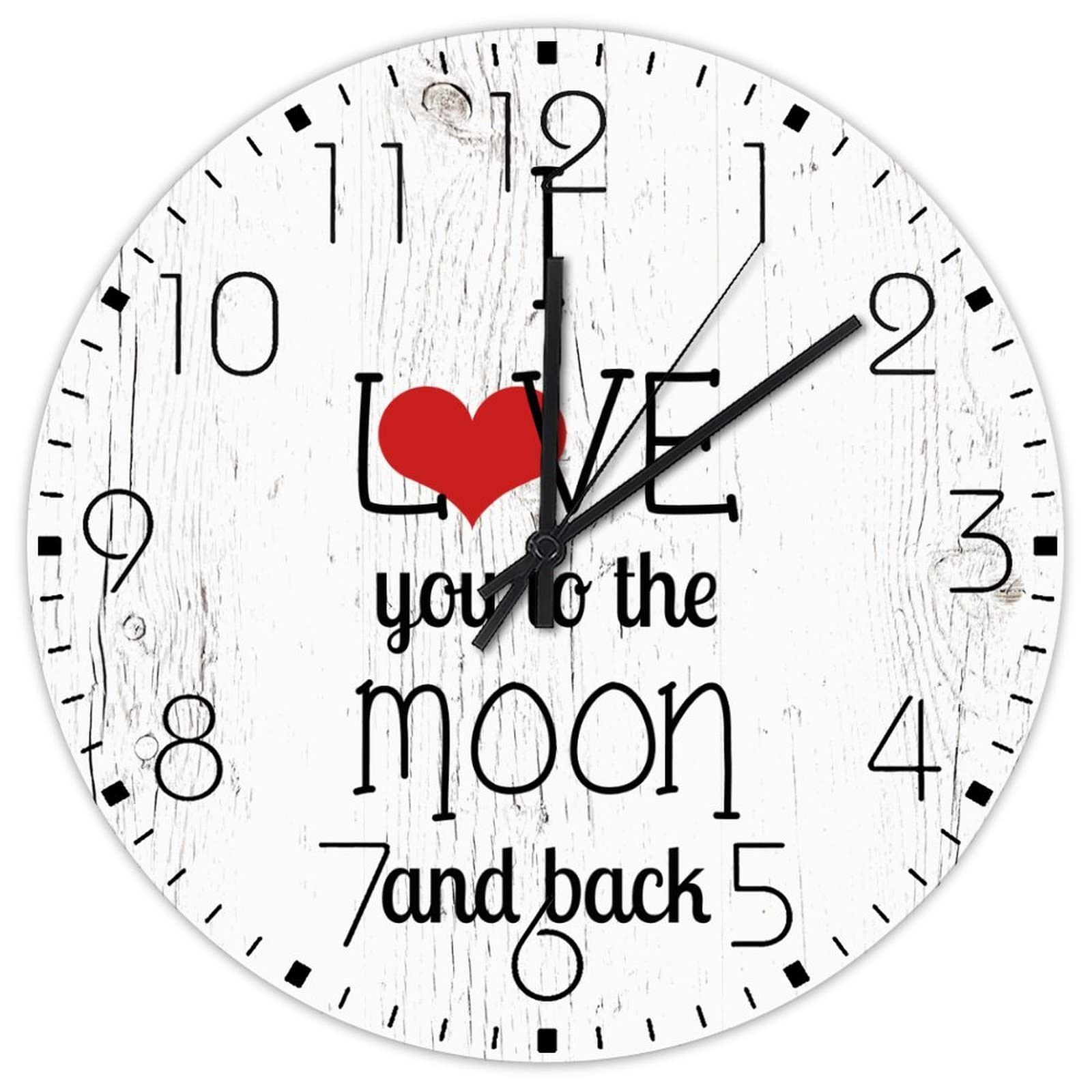 Horloge murale silencieuse ronde en bois double face de 38 cm pour église