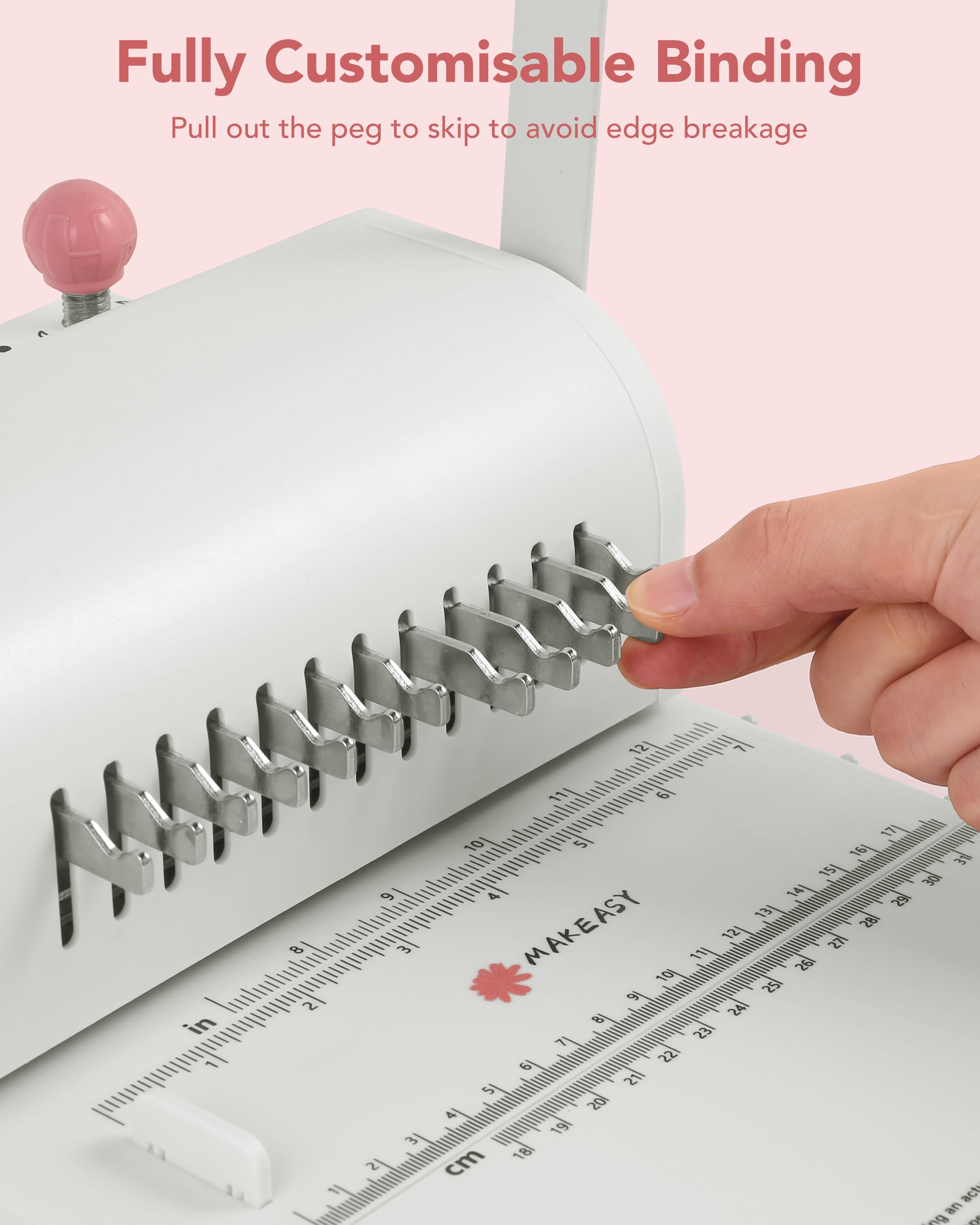 MAKEASY Binding Machine Hole Pitch 2:1 - Portable Book Binding Kit with 10PCS 5/8'' Binding Wires & Plier, for DIY Notebooks, Albums, Journals, and Calendars – Circle Holes