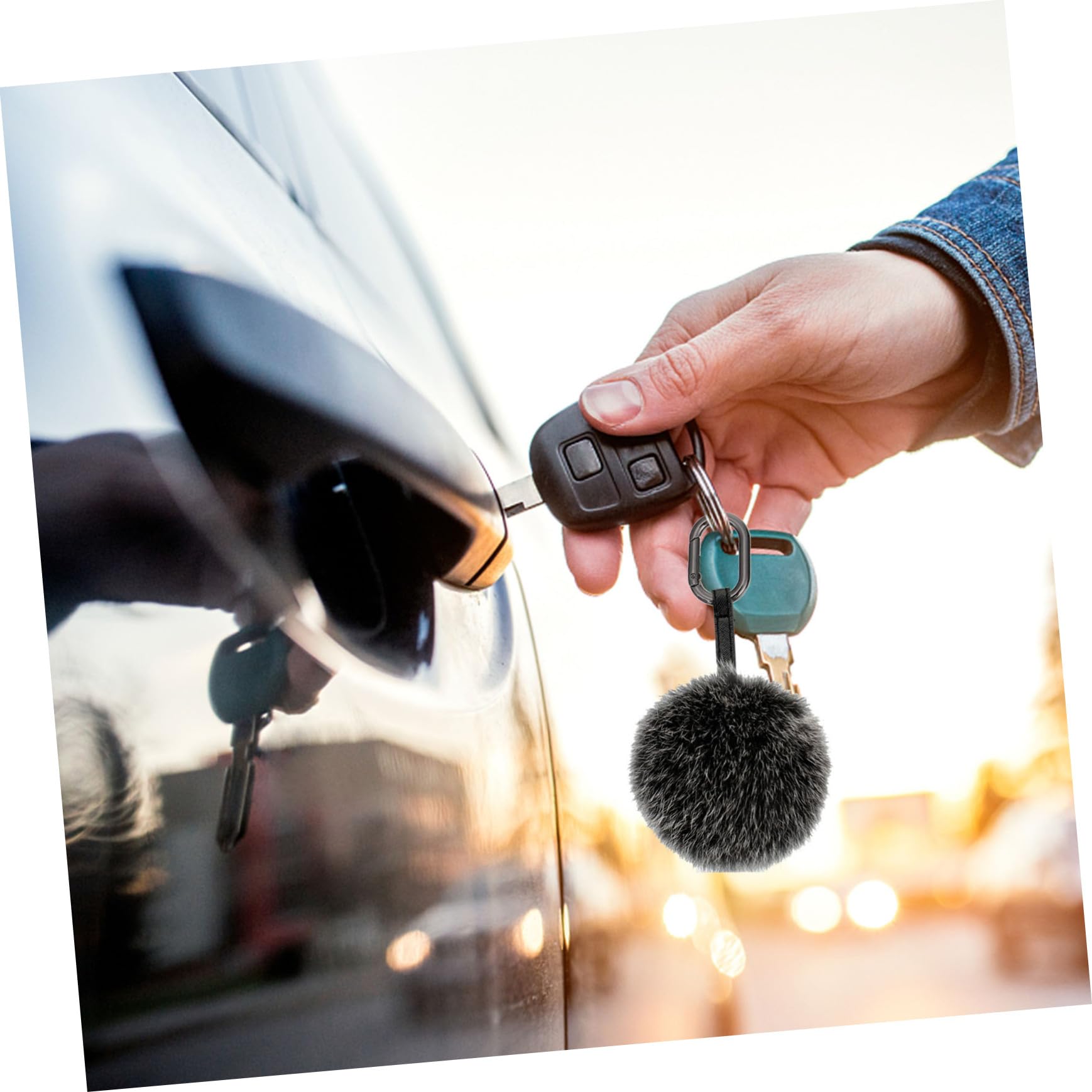 Happyyami 6-Pack Round Carabiner Clip Snap Hooks Zinc Alloy Key Rings Bulk Spring Link Clips for DIY Belts Keychains