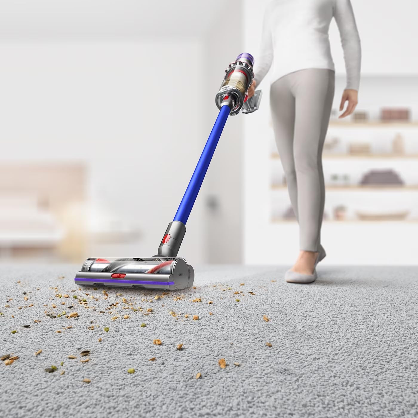Dyson V11 Absolute aspiratore portatile Senza sacchetto Blu, Nichel