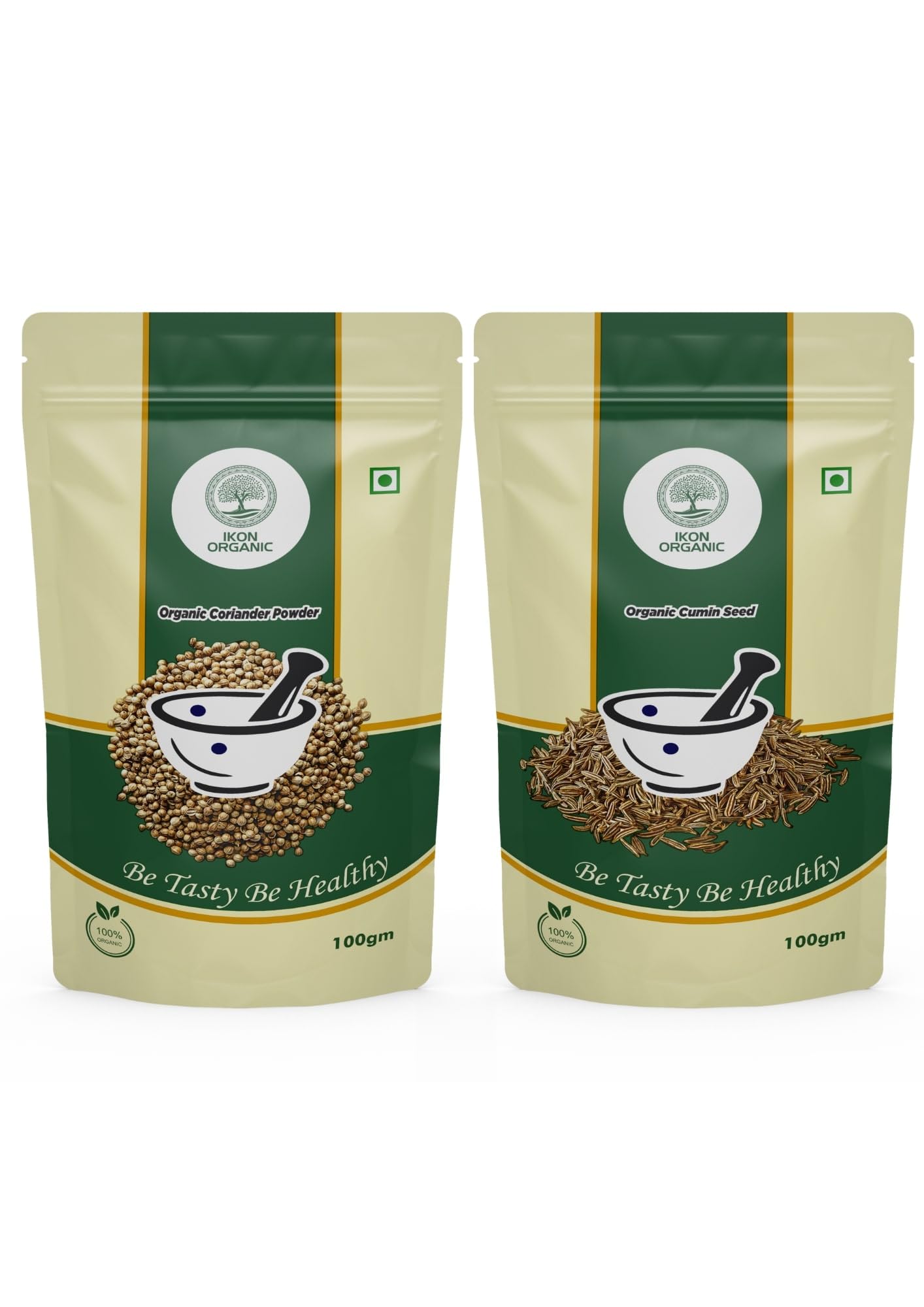 IKON Organic Everyday Kitchen Spices Combo Pack of 2 |Organic Coriander Powder-100gm|Organic Cumin Seed-100gm|(Each 100gm) (B0DH8CTJBQ) Amazon Price History, Amazon Price Tracker