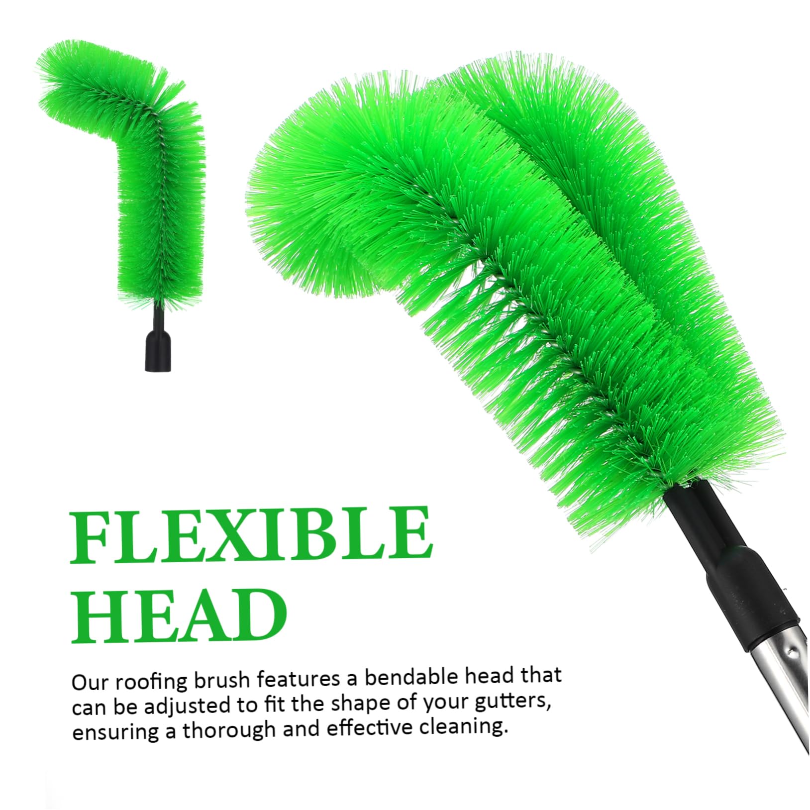 ABOOFAN 1juego Escobilla De Limpieza De Canalones Ajustable Varillas Extensibles Para Techos y Áreas De Difícil Acceso Herramientas De Limpieza Doméstica Para Mantener La Higiene Del