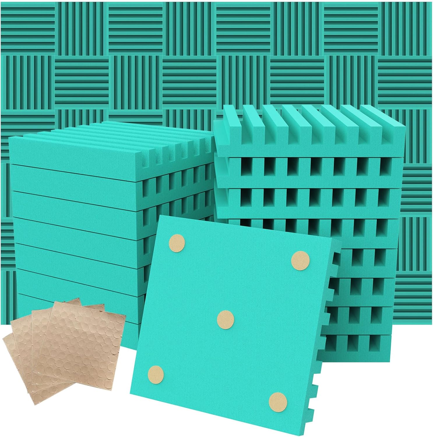 Acoustic Foam Panels, Sound Proof Foam Panels for Walls, Soundproofing Absorbing Panels Studio Noise Absorbing for Studio, Office, Home, 2" X 12" X 12" 50pack12X12X2 Inches