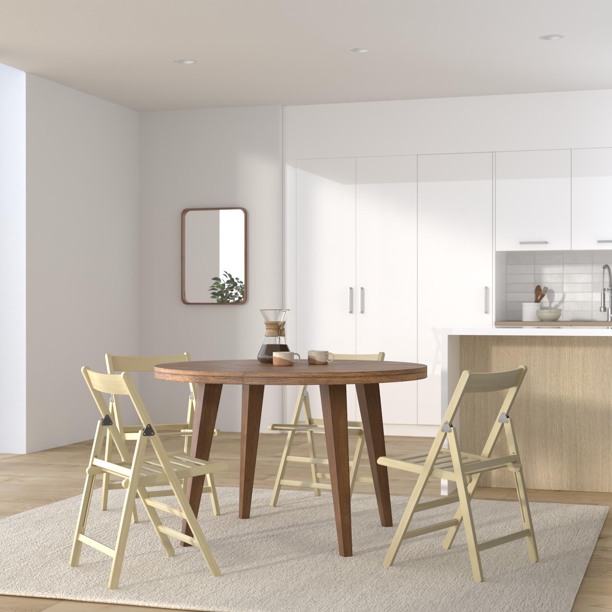 4 SEDIE PIEGHEVOLI BIRRERIA SEDIA IN LEGNO FAGGIO RICHIUDIBILE COMODA PER CAMPEGGIO CASA GIARDINO COLORE NATURALE