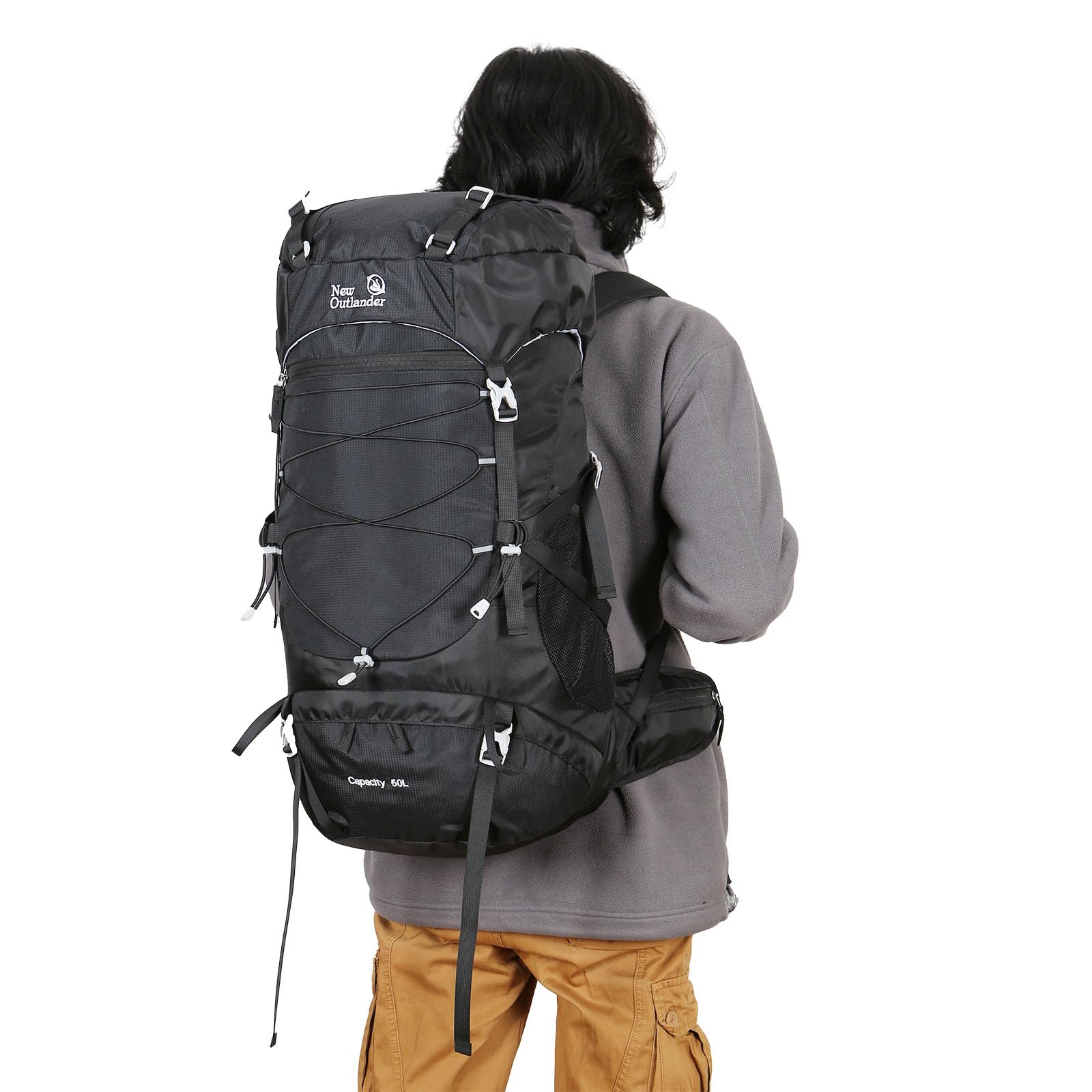 Zaino da trekking da 50 l, impermeabile e leggero, per escursioni e campeggio, adatto per uomini e donne.