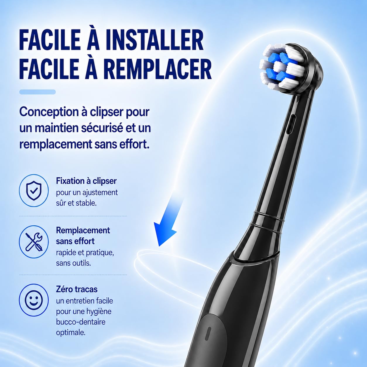 Brossettes de Rechange Compatibles avec Oral B iO, Têtes de Brosse à Dents iO Compatibles Série 2/3/4/5/6/7/8/9/10, Nettoyage Doux des Gencives, 80 Pack
