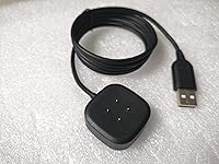 Vista 5 de JIUJOJA Magnetismo fuerte compatible con cargador Fitbit Versa 3/4/Sense 1 2, cable de soporte de base de carga de repuesto para reloj inteligente