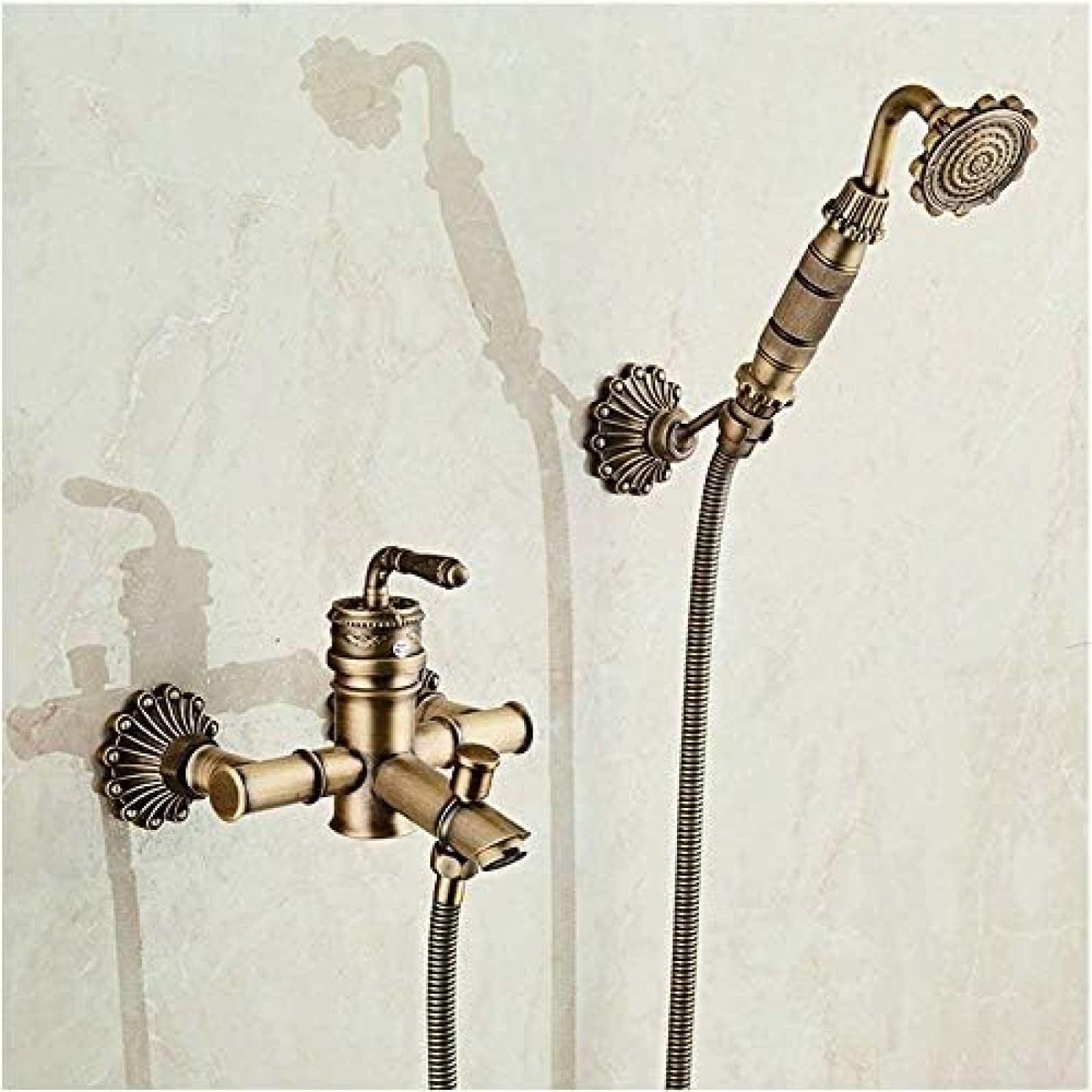 Robinets de douche durables en cuivre antique avec douchette à main