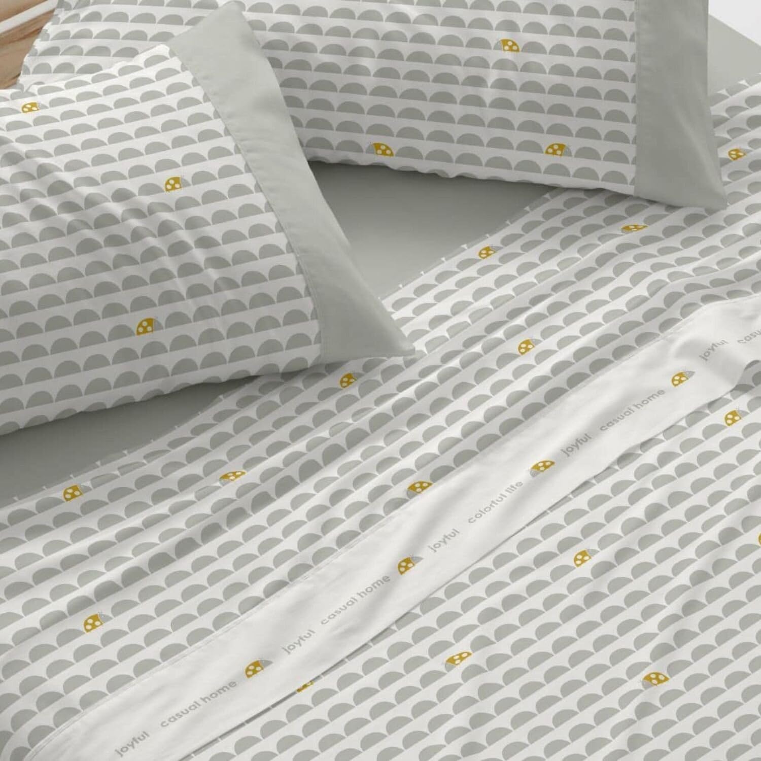 Burrito Blanco | Juego de sábanas Infantiles | Cama de 105cm. (+Medidas Disponibles) | Diseño 184 | Color Laurel (105x190/200cm.)