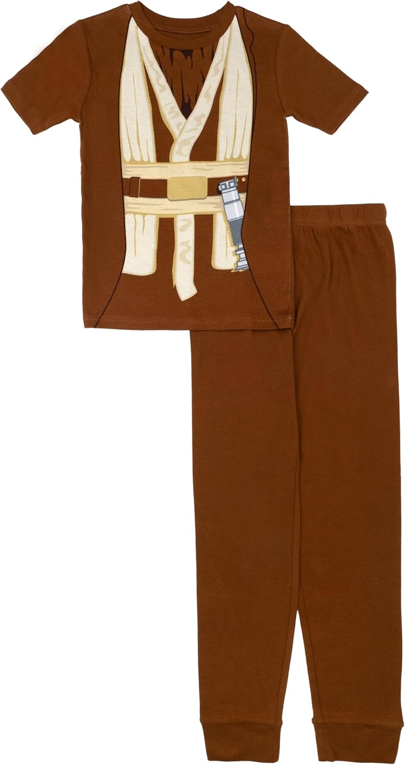 STAR WARS Boys' 2-piece Snug-fit Cotton Matching Short-Sleeve Pajama Set, Soft & Cute for Kids