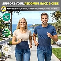 Vista 9 de BLITZU Cinturón de hernia umbilical para hombres y mujeres, faja abdominal ajustable con soporte de braguero con 2 almohadillas de compresión