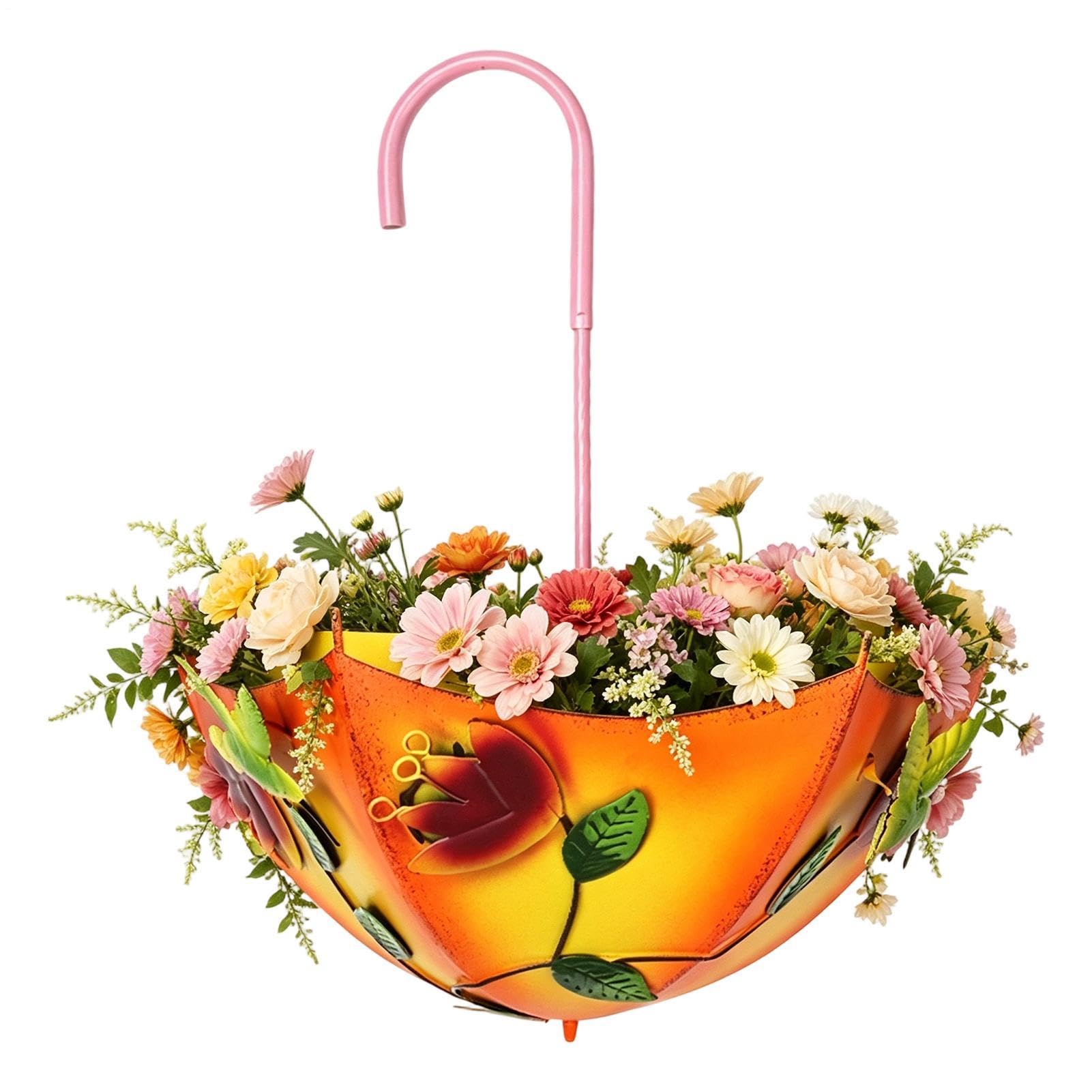 Pot de fleurs mural parapluie inversé rétro extérieur et balcon