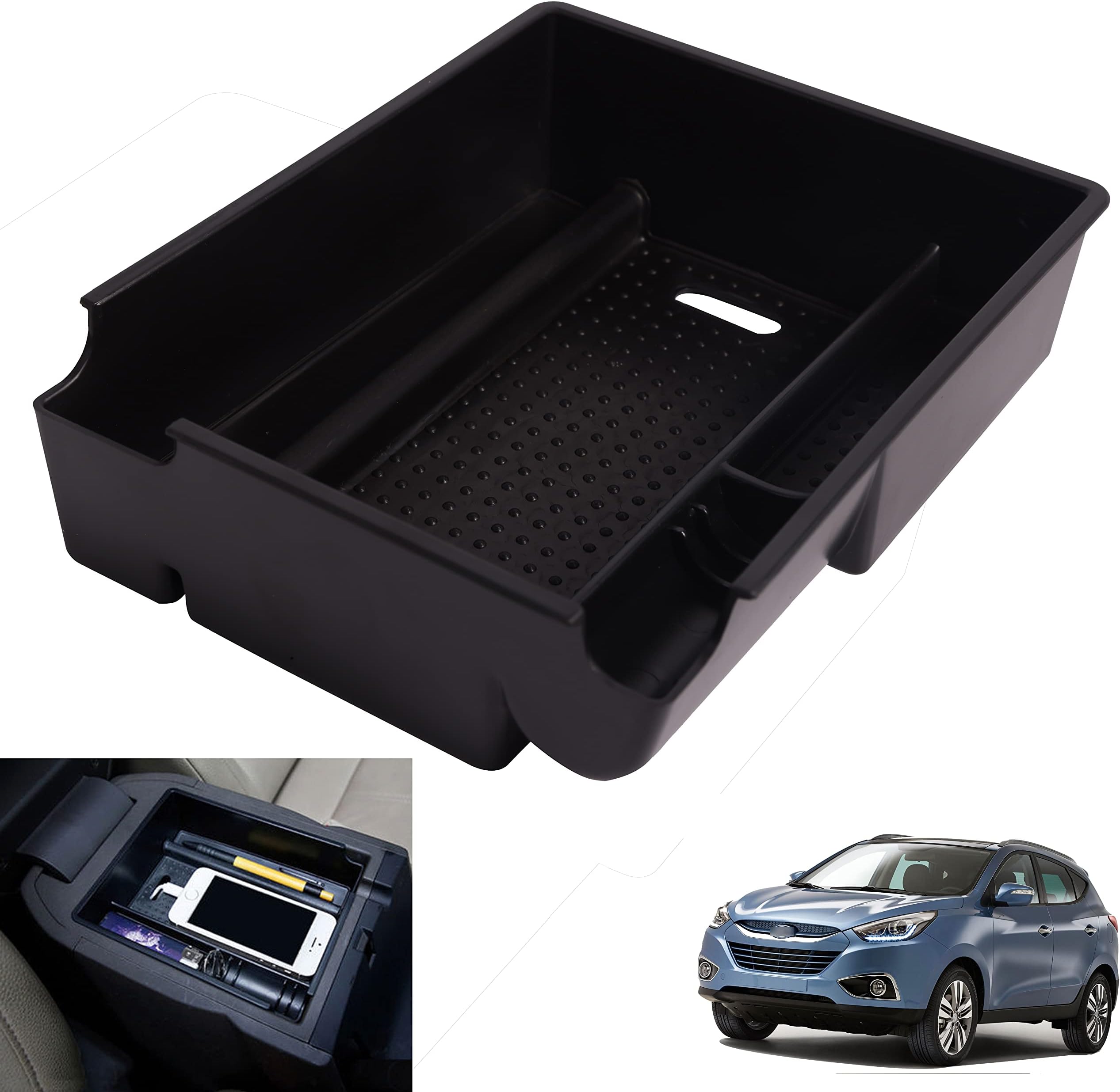 – Secondary Storage Box Organizer Armrest Center Console For IX35 2010-2015